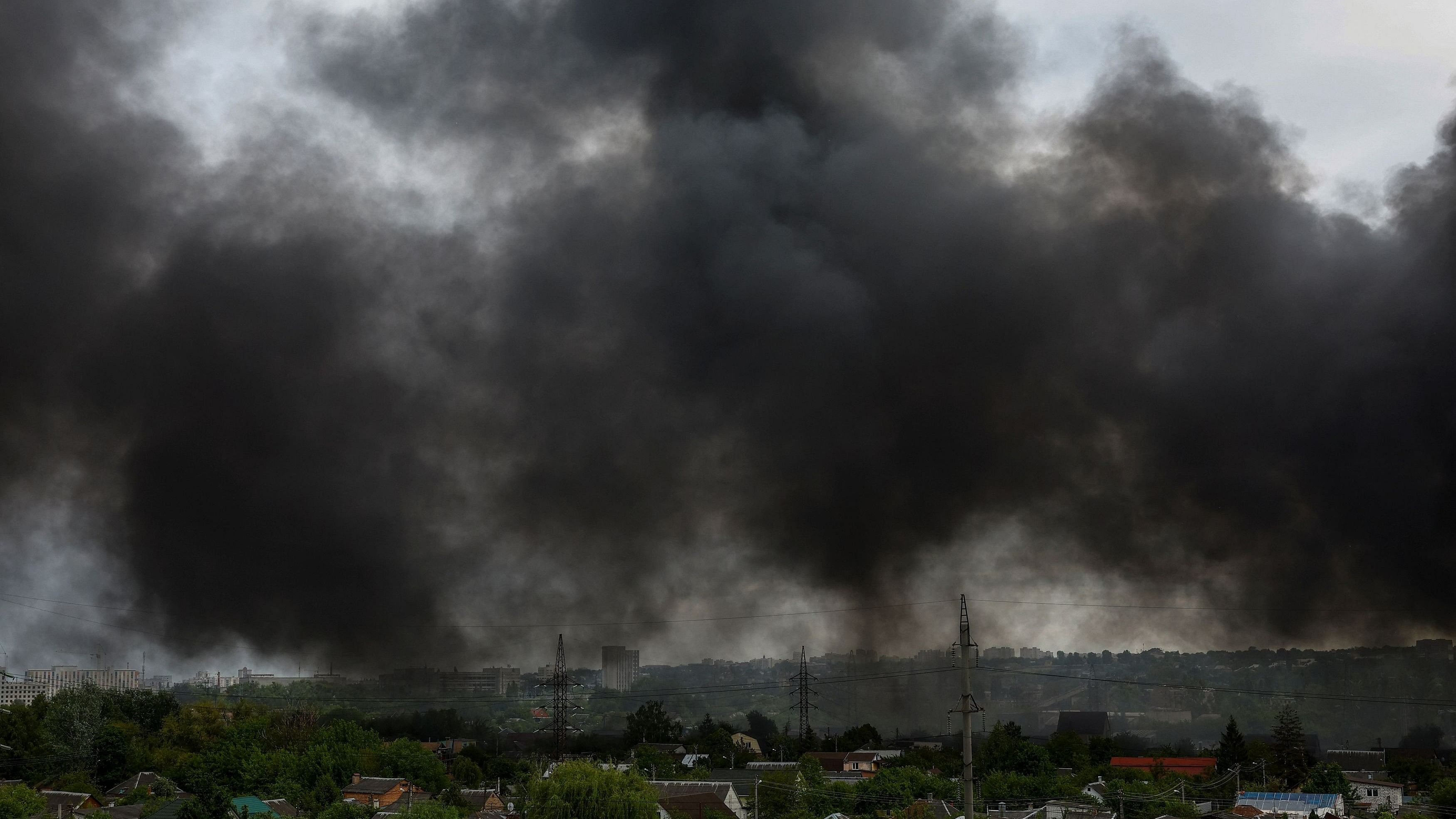 <div class="paragraphs"><p>Smoke rises over the city after a Russian missile strike, amid Russia's attack on Ukraine, in Kharkiv, Ukraine May 17, 2024.  </p></div>