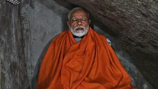 <div class="paragraphs"><p>Prime Minister Narendra Modi meditating in a holy cave near Kedarnath Temple.</p></div>