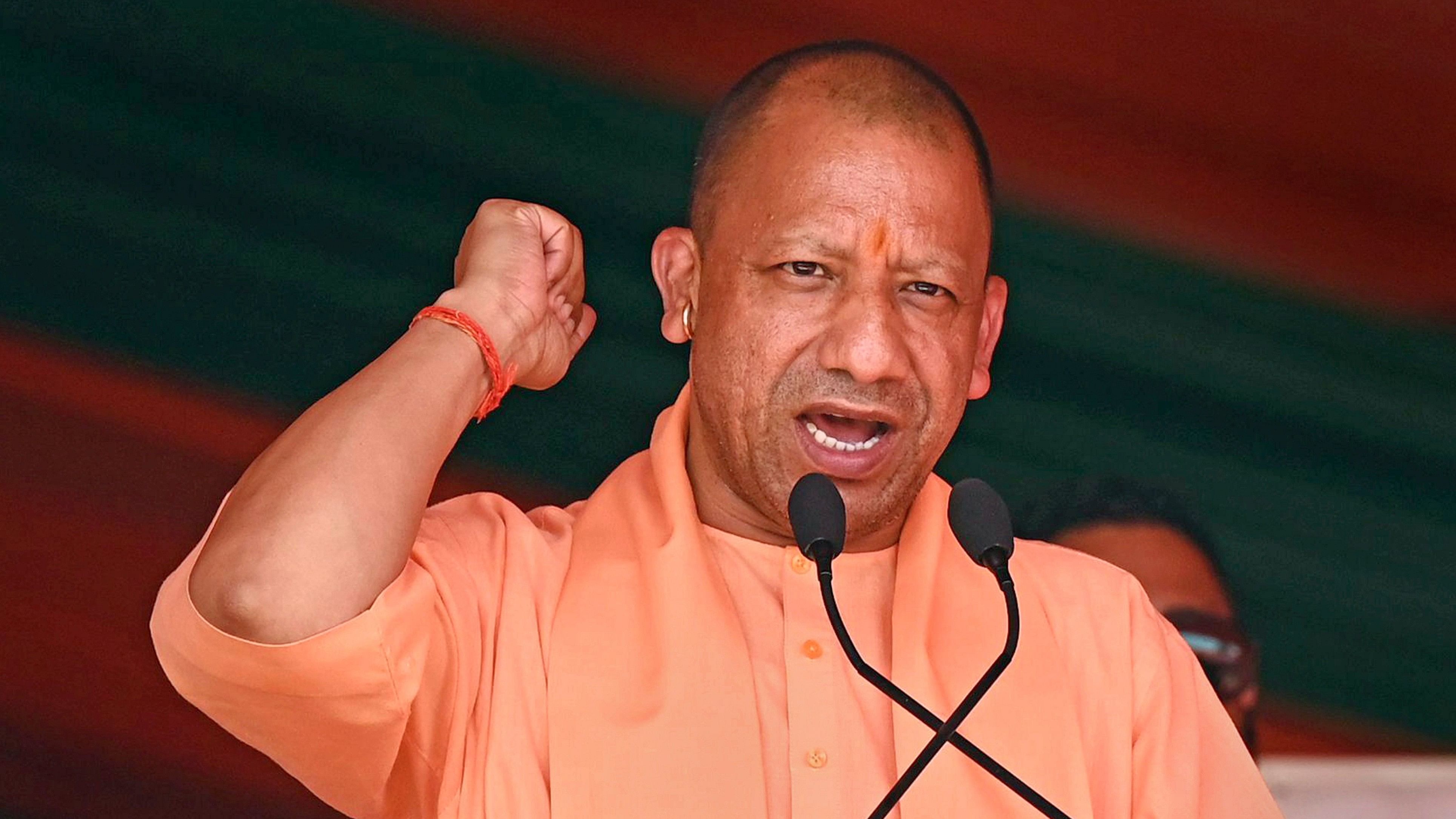 <div class="paragraphs"><p>Uttar Pradesh Chief Minister and BJP leader Yogi Adityanath addresses an election rally  for the Lok Sabha polls in Maloya, Chandigarh on Monday, May 20, 2024.</p></div>