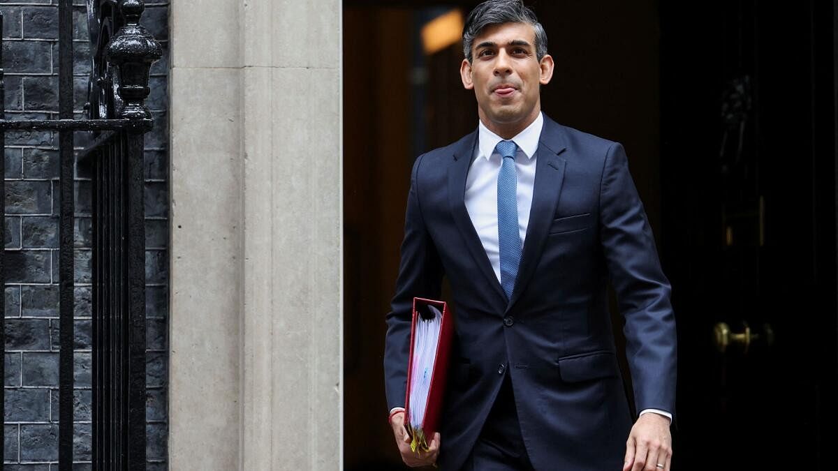 <div class="paragraphs"><p>Britain's Prime Minister Rishi Sunak leaving Downing Street in London.</p></div>