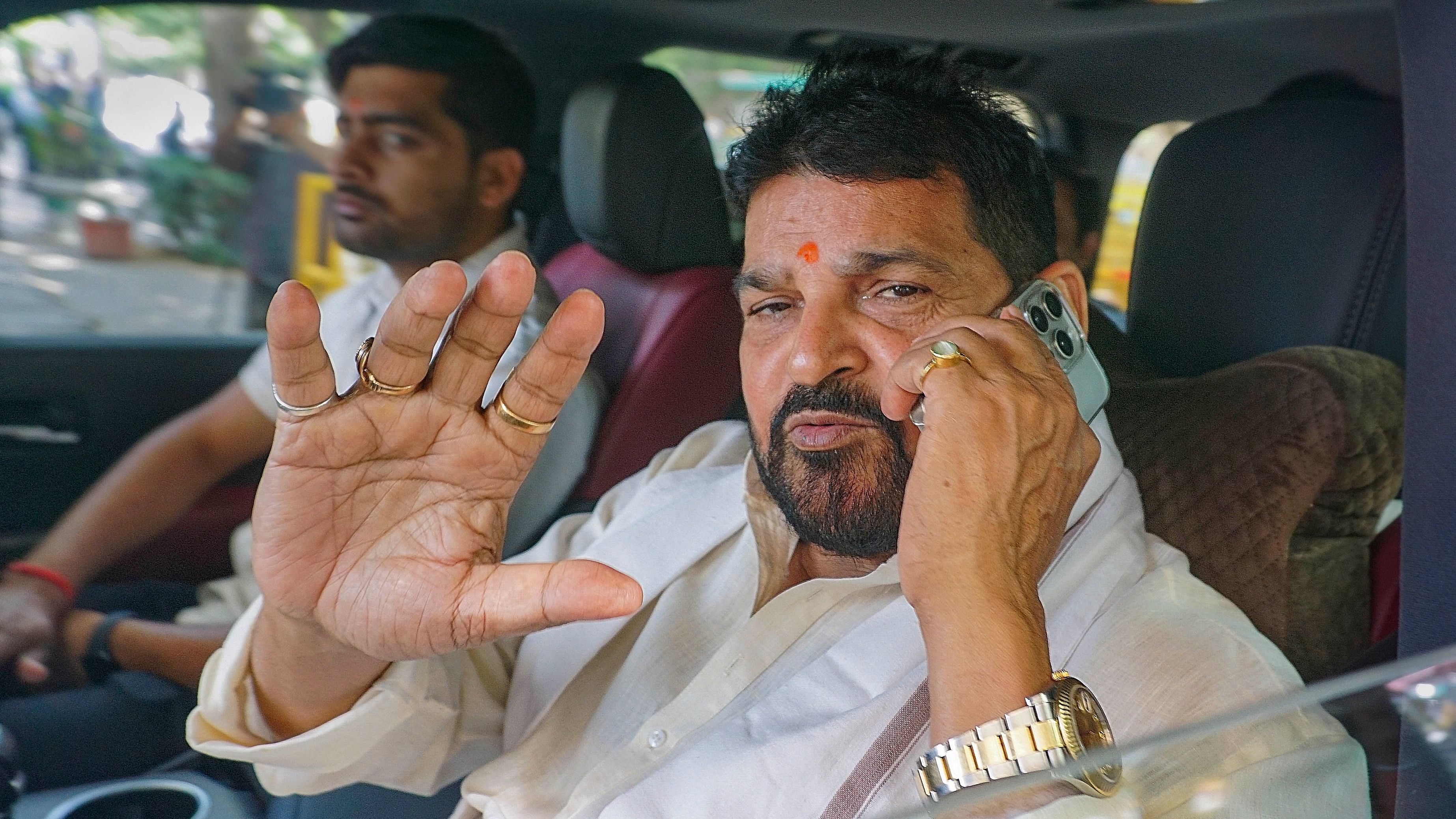 <div class="paragraphs"><p>New Delhi: Former WFI president and BJP MP Brij Bhushan Sharan Singh arrives at the Rouse Avenue Court for hearing in the alleged sexual harassment case, in New Delhi, Thursday, April 18, 2024. </p></div>