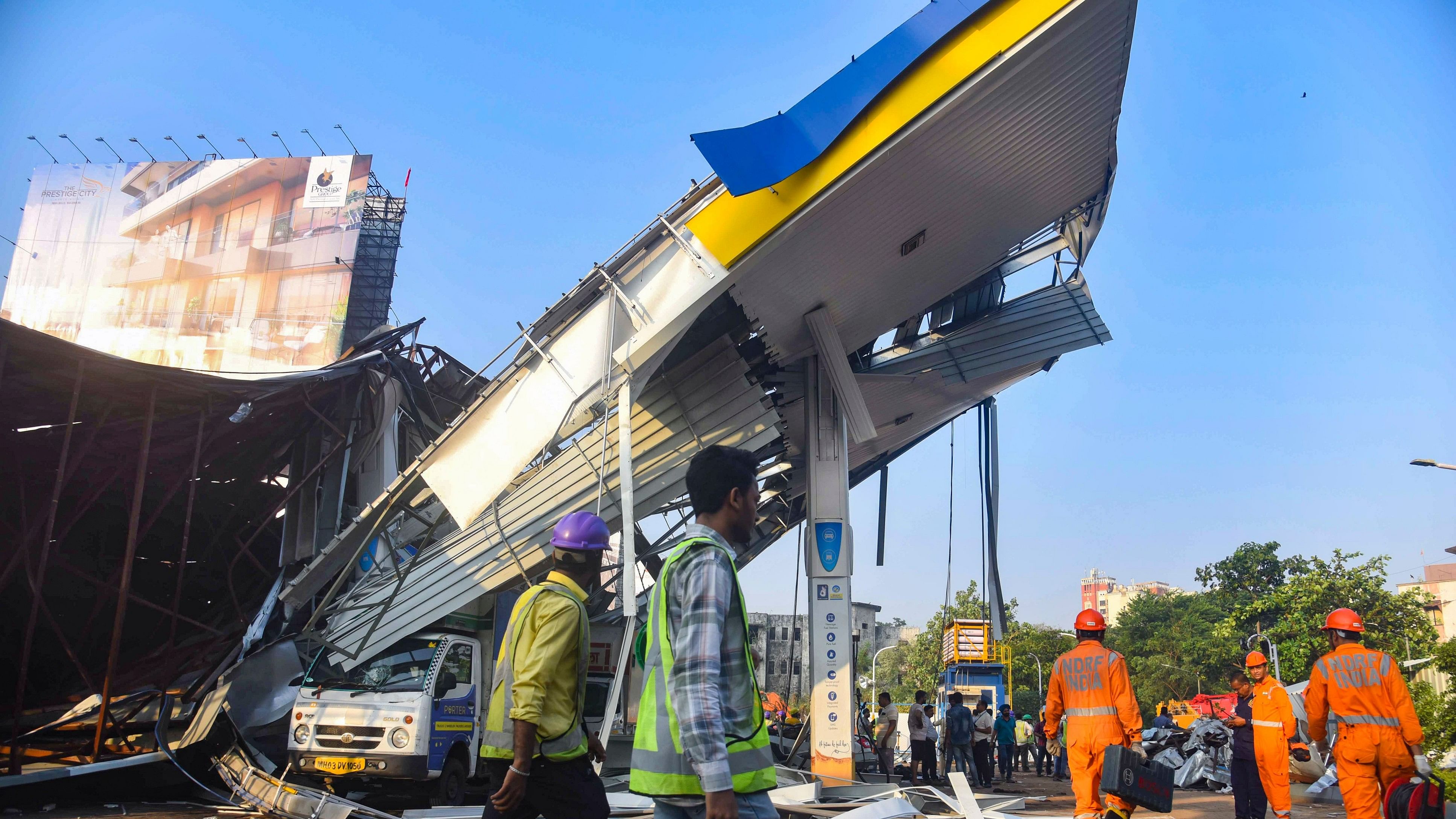 <div class="paragraphs"><p>Rescue and relief work near the site of the hoarding collapse at Ghatkopar, in Mumbai on May 14, 2024.   </p></div>