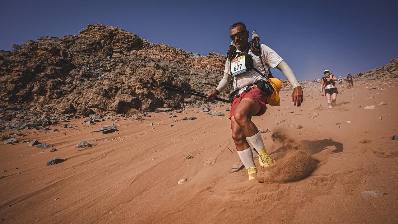 Colonel Jangvir Lamba pictured during the 38th Legendary Marathon Des Sables in Morocco