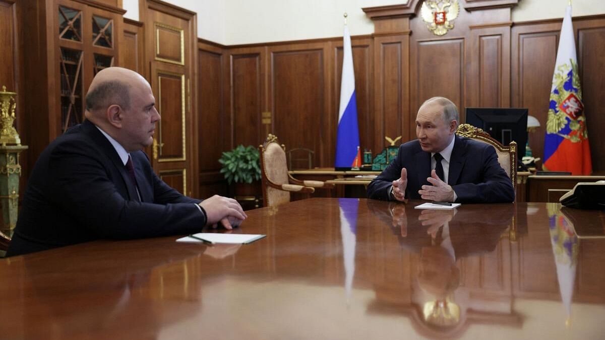 <div class="paragraphs"><p>Russian President Vladimir Putin meets with the candidate for the post of Russian Prime Minister Mikhail Mishustin at the Kremlin in Moscow.</p></div>