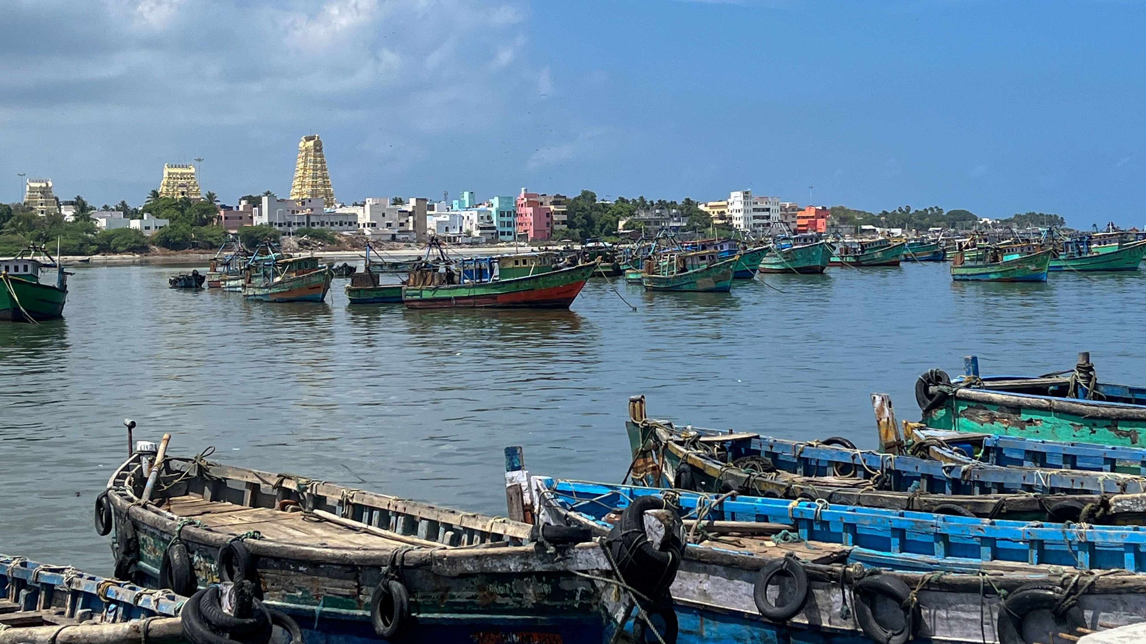 <div class="paragraphs"><p>A total of 1,303 fisherfolk have been arrested by the Sri Lankan Navy since 2018 for entering its waters. In pic, boats harboured at Rameswaram.</p></div>