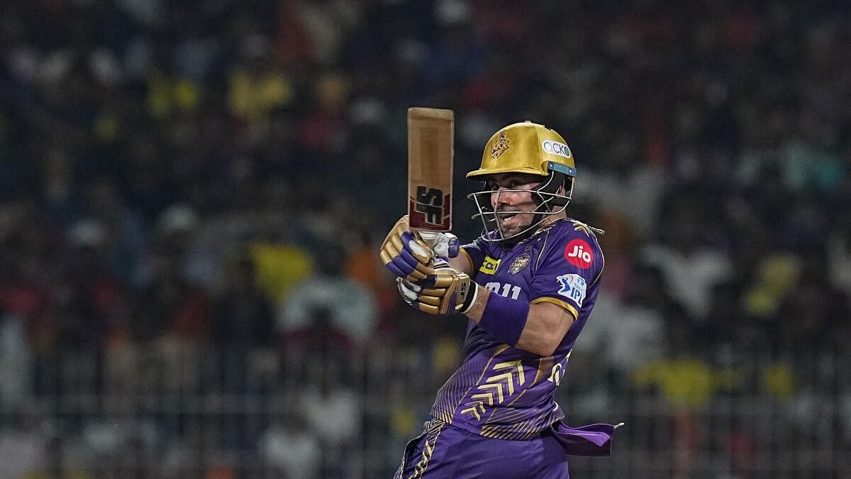 <div class="paragraphs"><p>Kolkata Knight Riders' batter Rahmanullah Gurbaz plays a shot during the Indian Premier League (IPL) 2024 final cricket match between Sunrisers Hyderabad and Kolkata Knight Riders at MA Chidambaram Stadium, in Chennai, Sunday, May 26, 2024.</p></div>