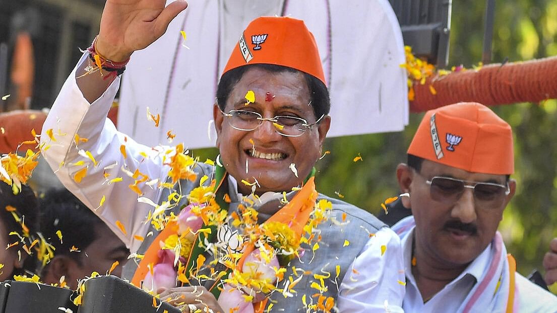 <div class="paragraphs"><p>North BJP candidate Piyush Goyal during a campaign roadshow for Lok Sabha elections.</p></div>