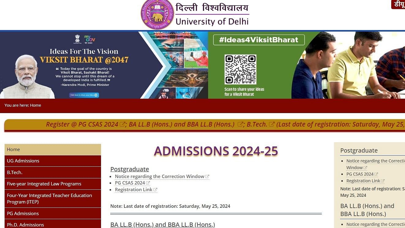 <div class="paragraphs"><p>A screengrab of Delhi University's website.&nbsp;</p></div>