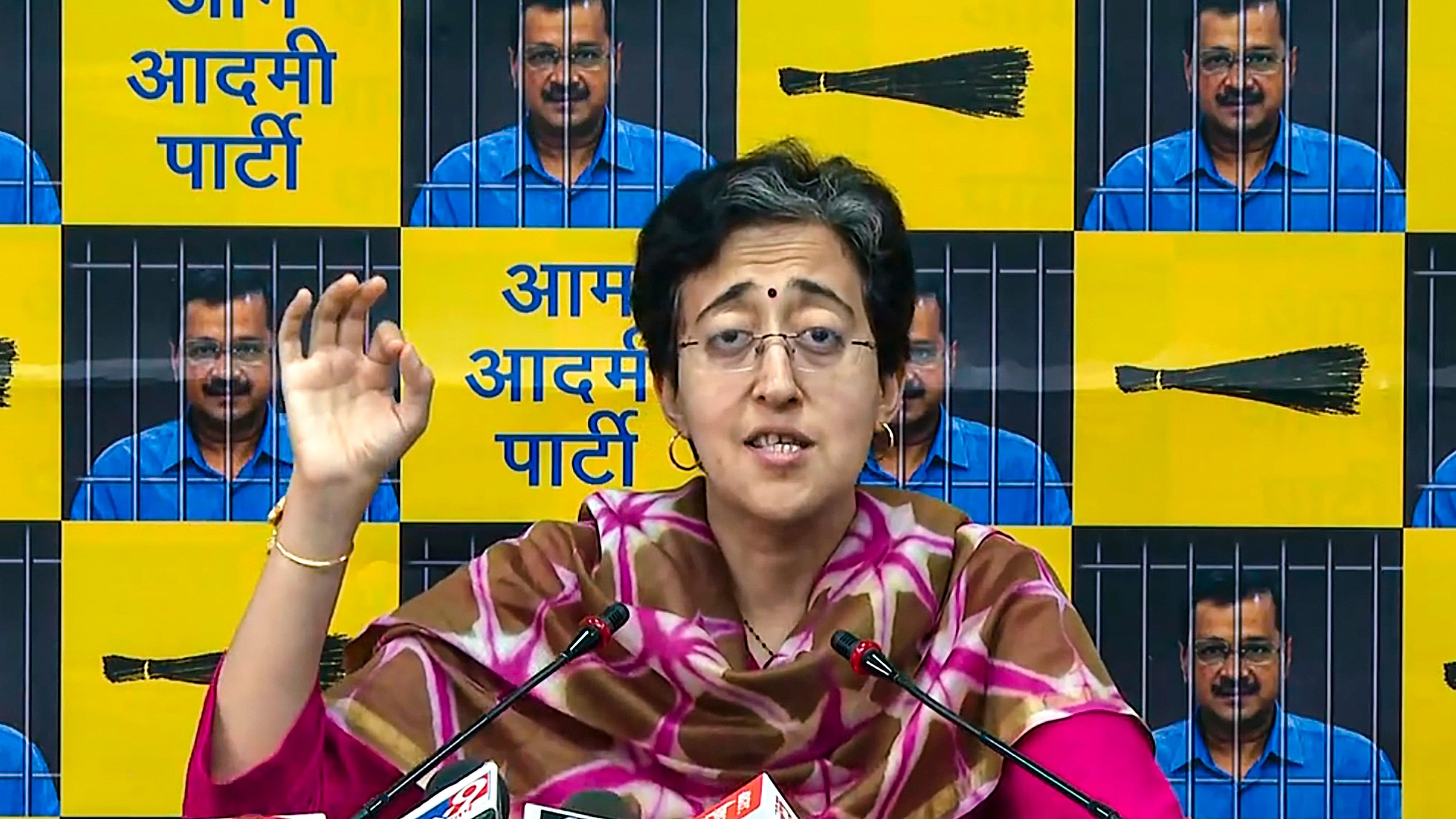 <div class="paragraphs"><p>Delhi Minister and Aam Aadmi Party (AAP) leader Atishi addresses a press conference, in New Delhi on Wednesday, May 22, 2024. </p></div>