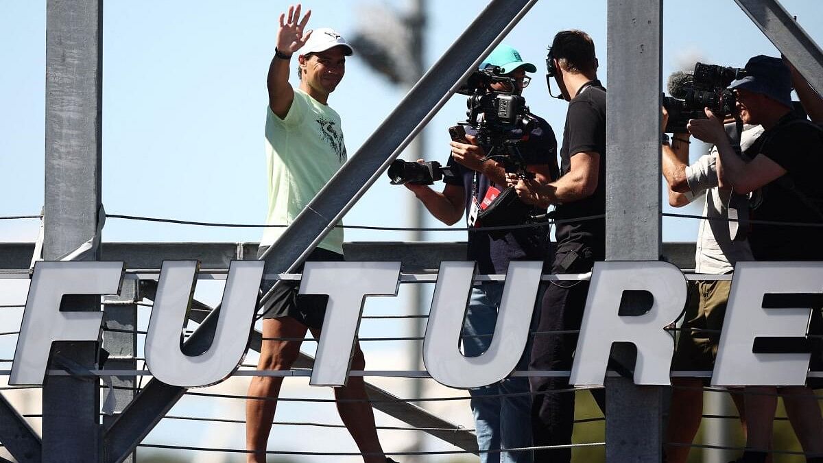 <div class="paragraphs"><p>Rafael Nadal waves to the fans after the press conference after his round of 64 match against Poland's Hubert Hurkacz.&nbsp;</p></div>