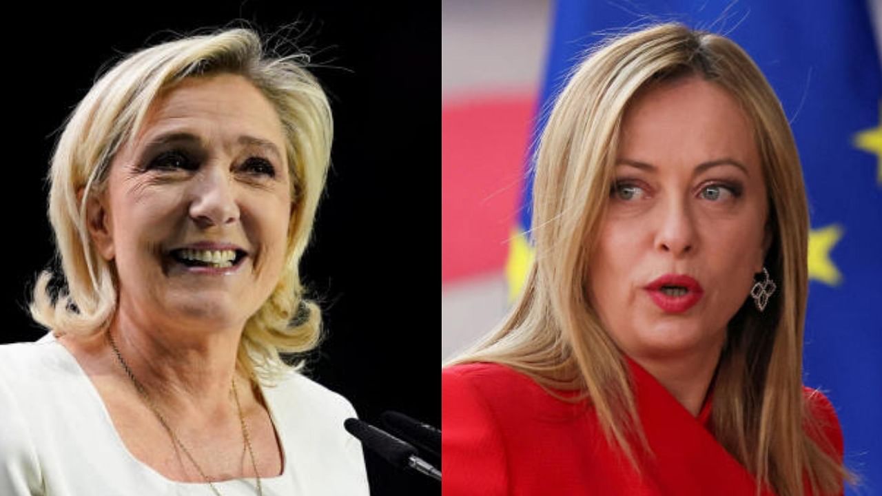 <div class="paragraphs"><p>France’s Marine Le Pen (L),&nbsp;Italy’s Giorgia Meloni (R)</p></div>