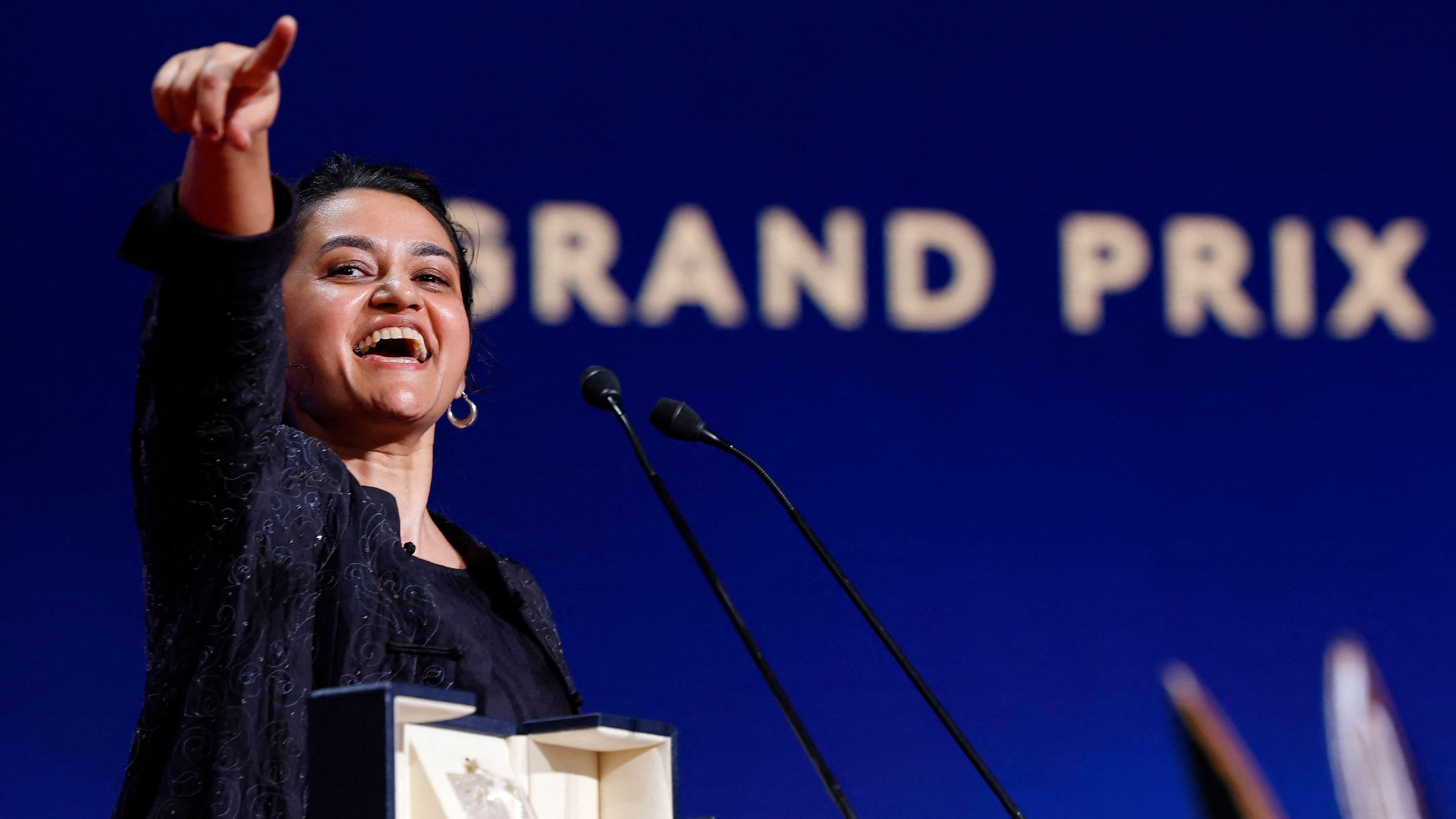 <div class="paragraphs"><p>Director Payal Kapadia, Grand Prix award winner for the film <em>All We Imagine as Light</em>, gestures during the closing ceremony of the 77th Cannes Film Festival in Cannes, France, May 25, 2024. </p></div>