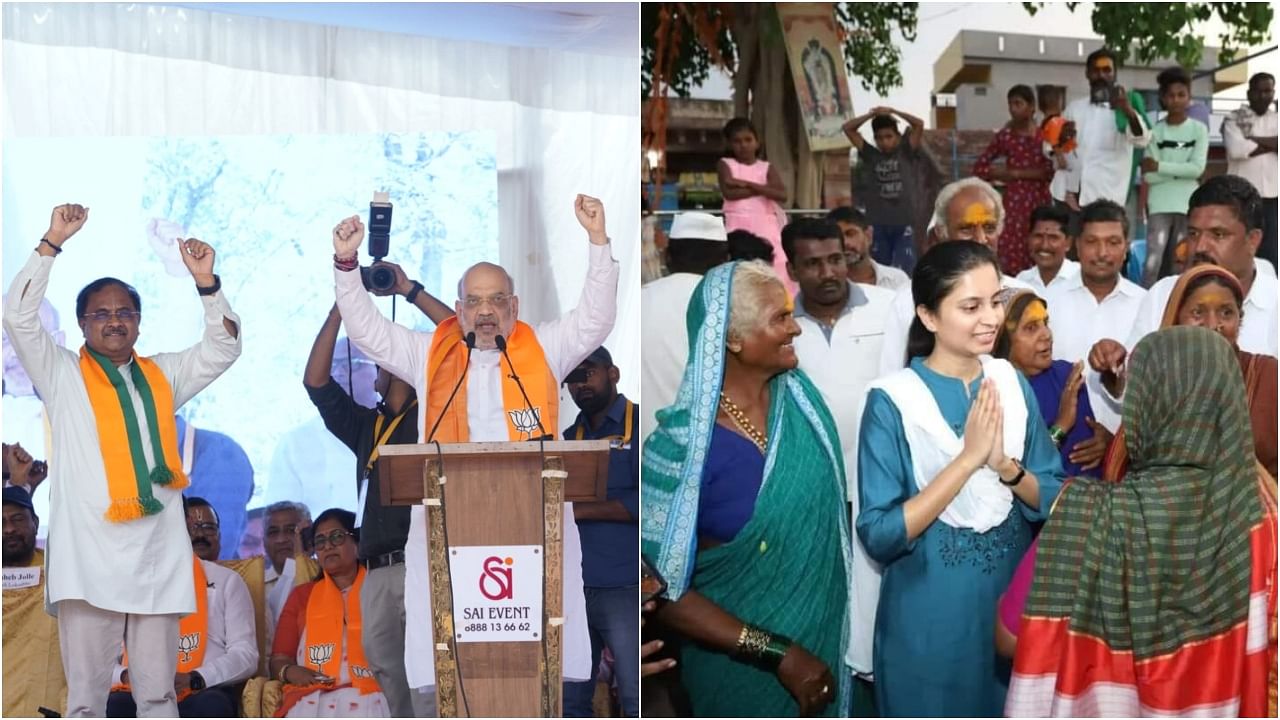 <div class="paragraphs"><p>Annasaheb Jolle with Home minister Amit Shah(L) and&nbsp;Priyanka Jarkiholi.&nbsp;</p></div>