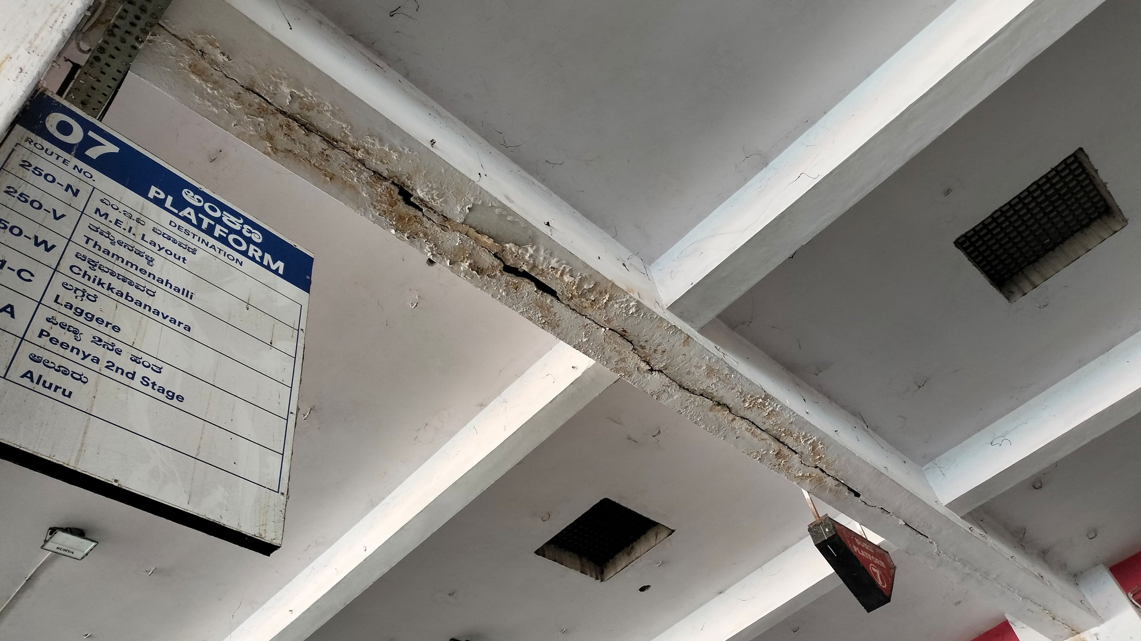 <div class="paragraphs"><p>Passengers express concern that the cracked beam across platforms 11, 7 and 3 could trigger a collapse of the entire building anytime during heavy rains. </p></div>