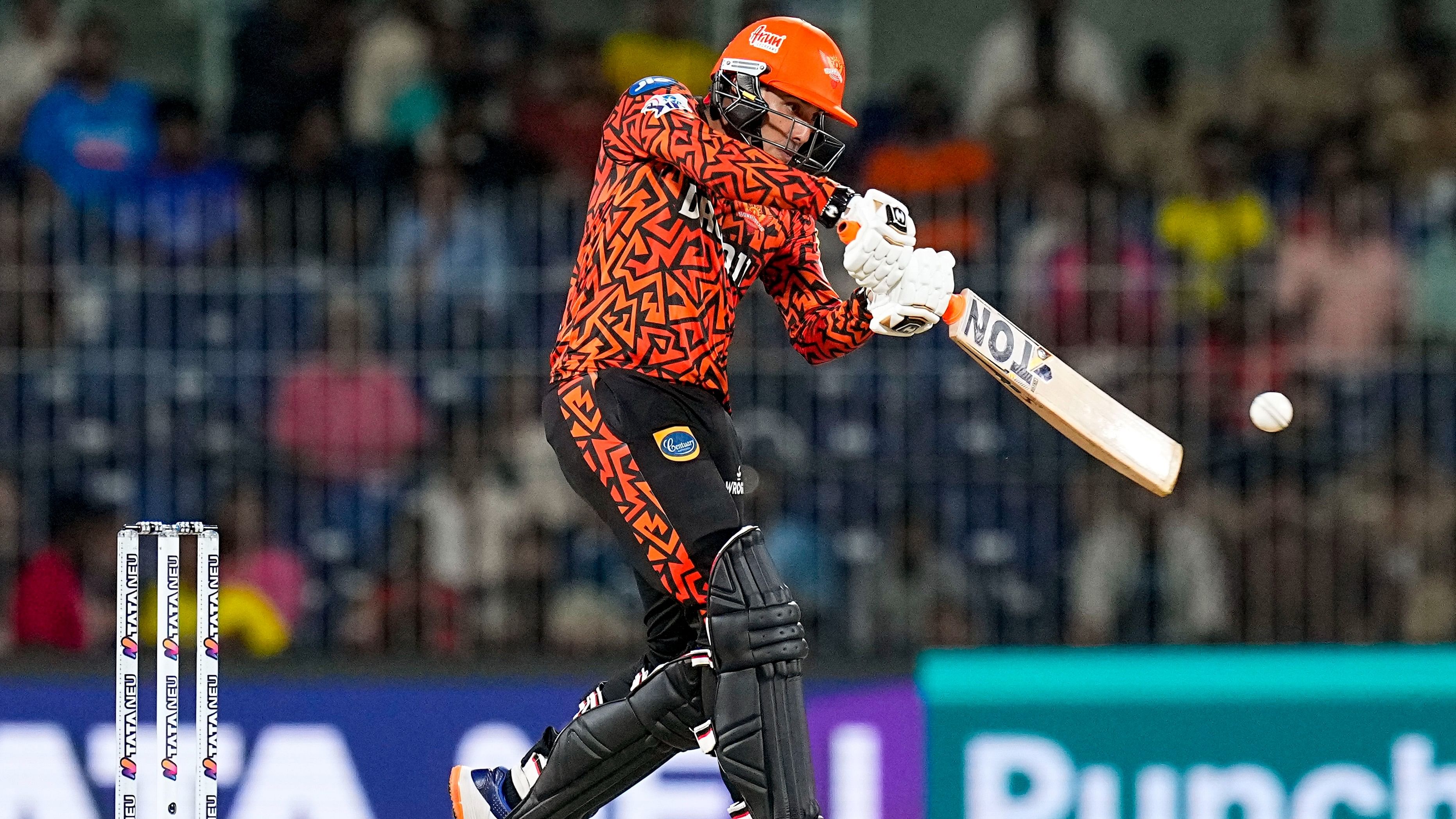 <div class="paragraphs"><p>Sunrisers Hyderabad batter Abhishek Sharma plays a shot during the Indian Premier League (IPL) Qualifier 2 cricket match.</p></div>