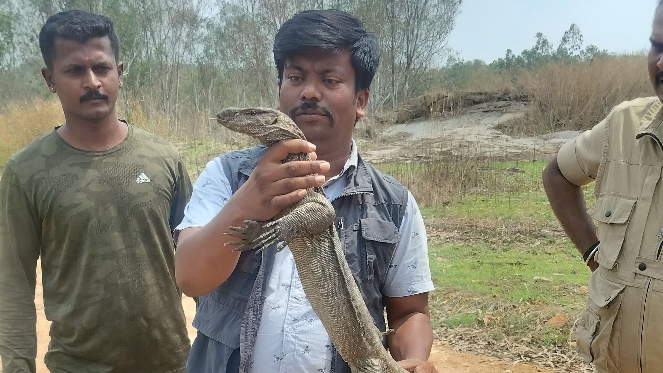 <div class="paragraphs"><p>Prasanna Kumar A, honorary wildlife warden, who rescued the reptile. </p></div>