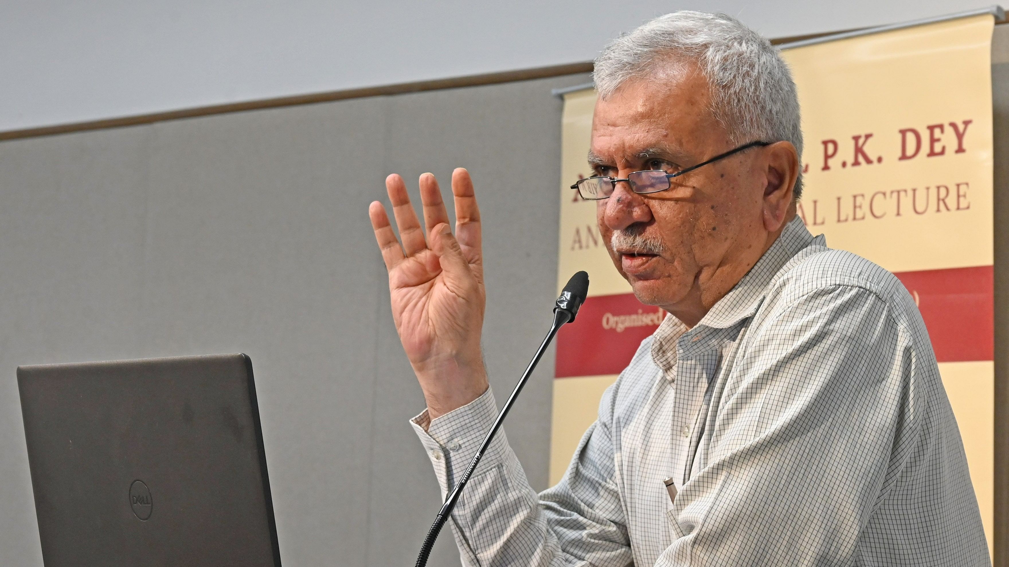 <div class="paragraphs"><p>Prof Trilochan Sastry and Major General Anil Verma (retd) stress the need to protect institutional independence at a lecture in Bengaluru on Saturday.</p></div>