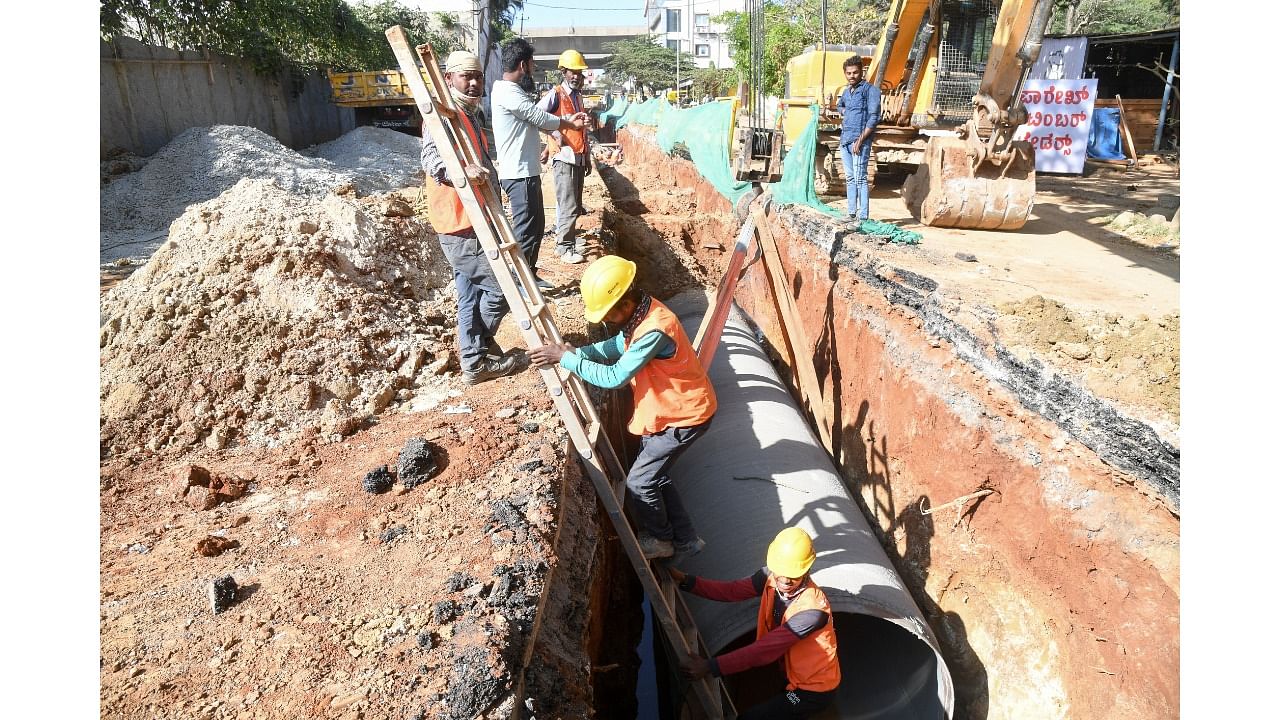 <div class="paragraphs"><p>Pipeline-laying work at T Dasarahalli. </p></div>