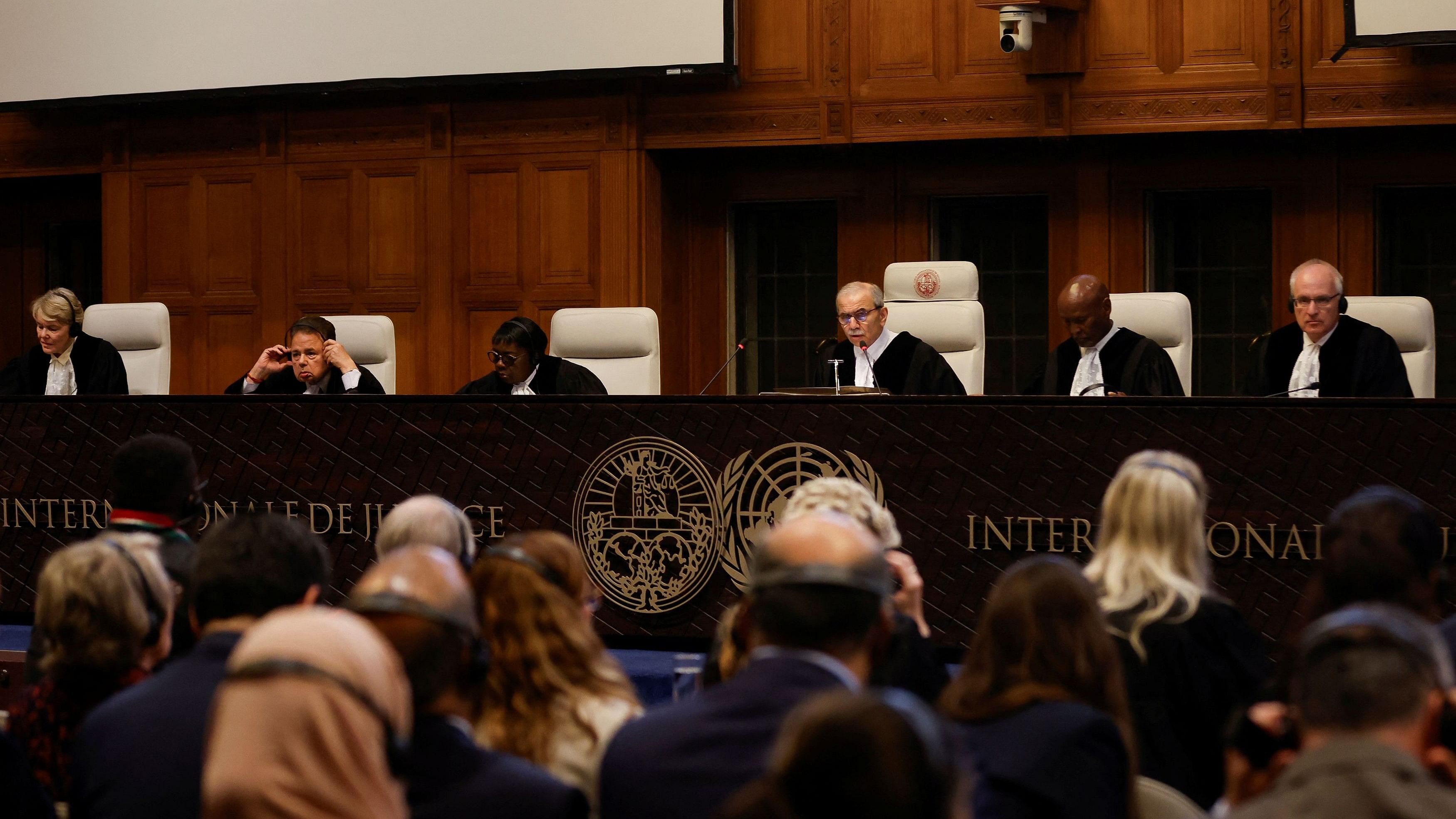 <div class="paragraphs"><p>Judge Nawaf Salam, president of the International Court of Justice (ICJ) presides over the International Court of Justice (ICJ), during a ruling on South Africa's request to order a halt to Israel's Rafah offensive in Gaza.</p></div>