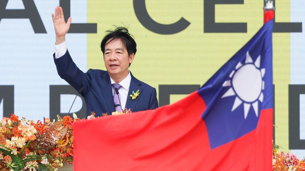 <div class="paragraphs"><p>Taiwan's new President Lai Ching-te speaks on stage during the inauguration ceremony outside the Presidential office building in Taipei.</p></div>