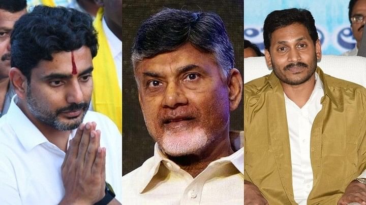 <div class="paragraphs"><p>From left: Nora Lokesh,Chandrababu Naidu Nara and&nbsp;YS Jagan Mohan Reddy</p></div>