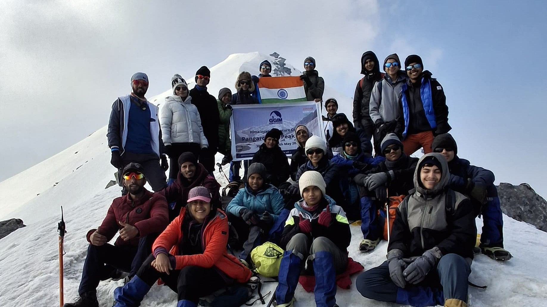 <div class="paragraphs"><p>Students at the Himalayan peak who were guided by Pune-based Guardian Giripremi Institute of Mountaineering.</p></div>