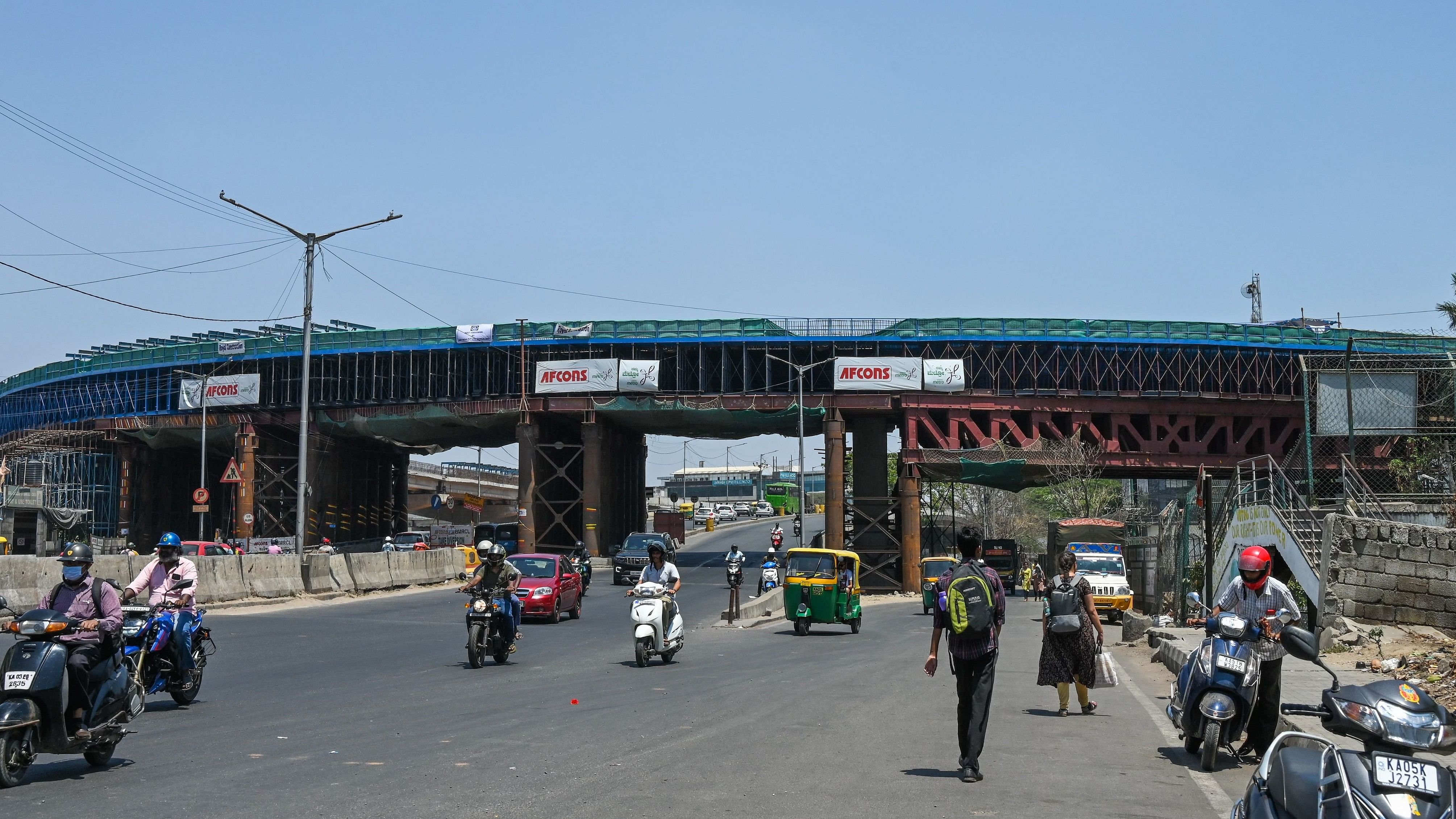 <div class="paragraphs"><p>Three of the five ramps of the flyover being constructed by the&nbsp;Bengaluru Metro Rail Corporation (BMRCL) from Ragigudda to Central Silk Board are expected to be completed by the end of May. </p></div>