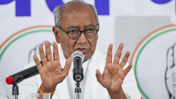 <div class="paragraphs"><p>Former Madhya Pradesh chief minister and senior Congress leader Digvijaya Singh addresses a press conference.&nbsp;</p></div>