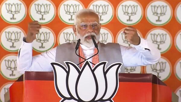 <div class="paragraphs"><p>Prime Minister Narendra Modi addresses a public meeting for Lok Sabha elections.</p></div>