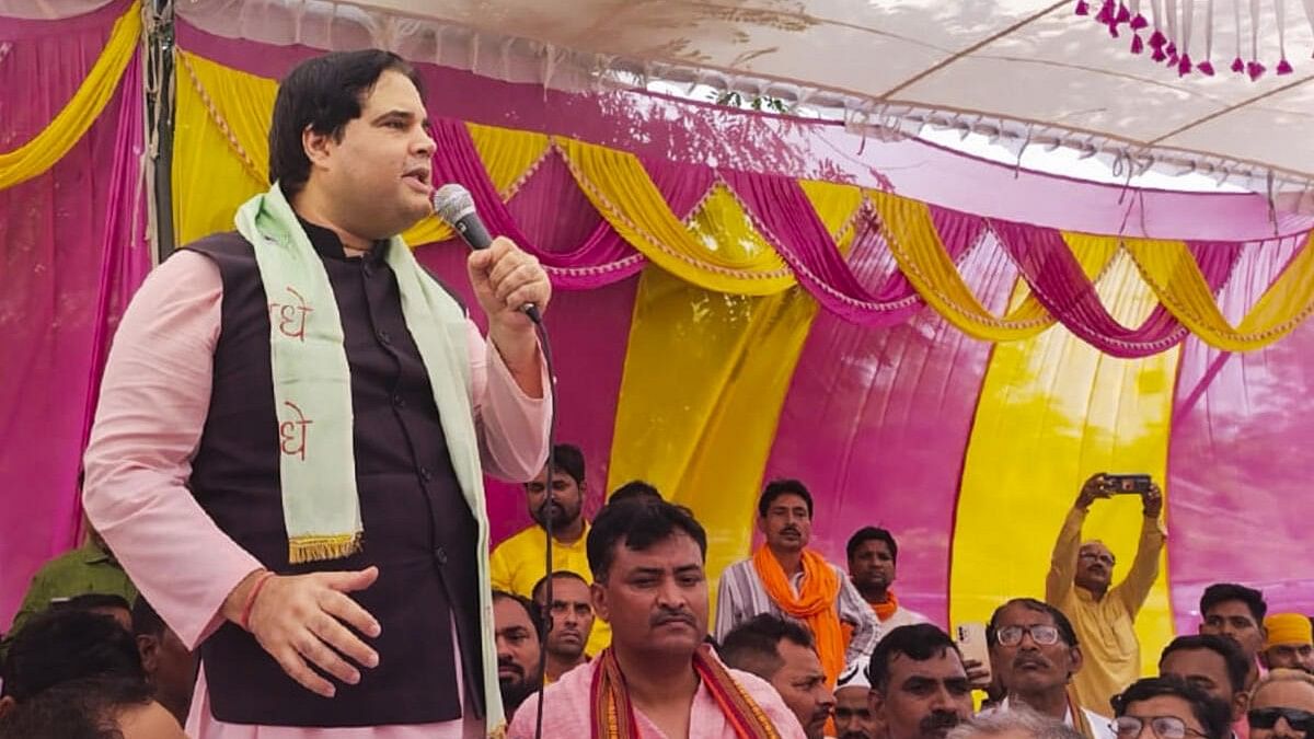 <div class="paragraphs"><p>BJP leader Varun Gandhi addresses a rally in support of his mother and party candidate from Sultanpur constituency Maneka Gandhi for Lok Sabha elections, in Sultanpur.&nbsp;</p></div>