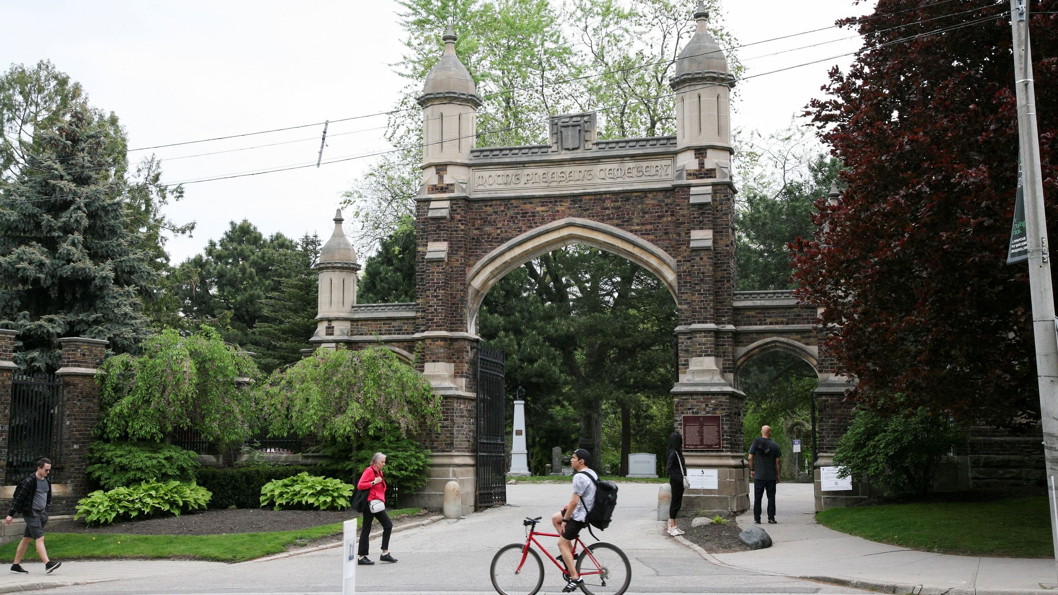 <div class="paragraphs"><p>A view shows the exterior of Mount Pleasant Funeral Center in Toronto, Ontario, Canada.</p></div>