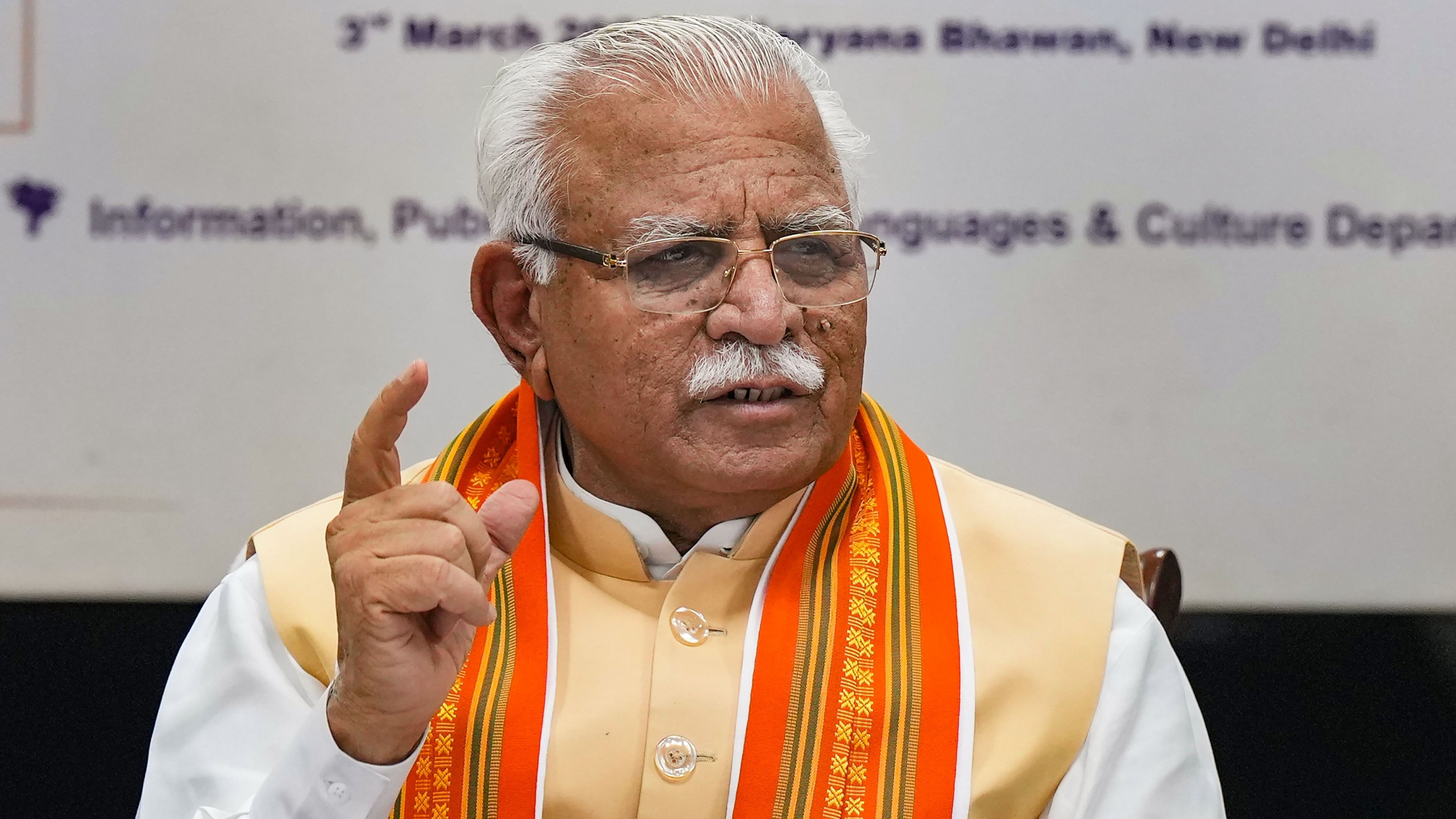 <div class="paragraphs"><p>Former Haryana chief minister Manohar Lal Khattar</p></div>