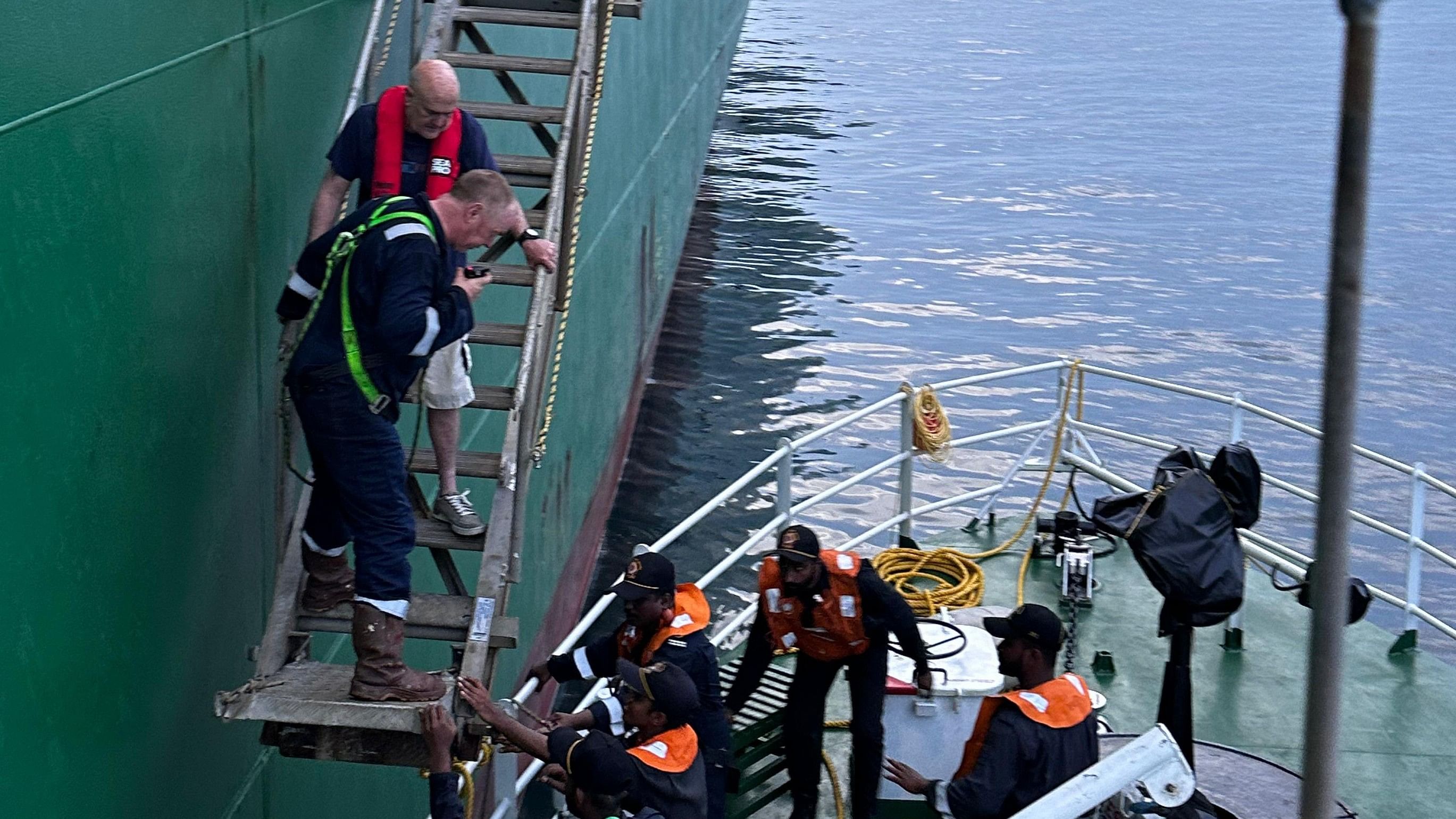 <div class="paragraphs"><p>ICG ship C-410 rendezvoused with the foreign vessel Anvil Point off Kochi, and the patient was transferred onboard C-410 for passage to Kochi harbour.</p></div>