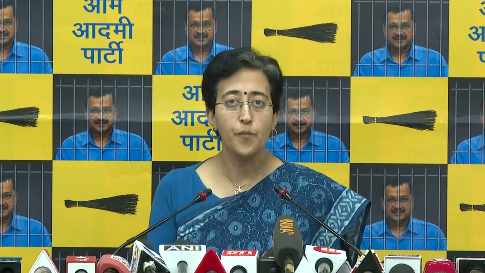 <div class="paragraphs"><p>AAP minister Atishi addresses a press conference over the Swati Maliwal case.&nbsp;</p></div>