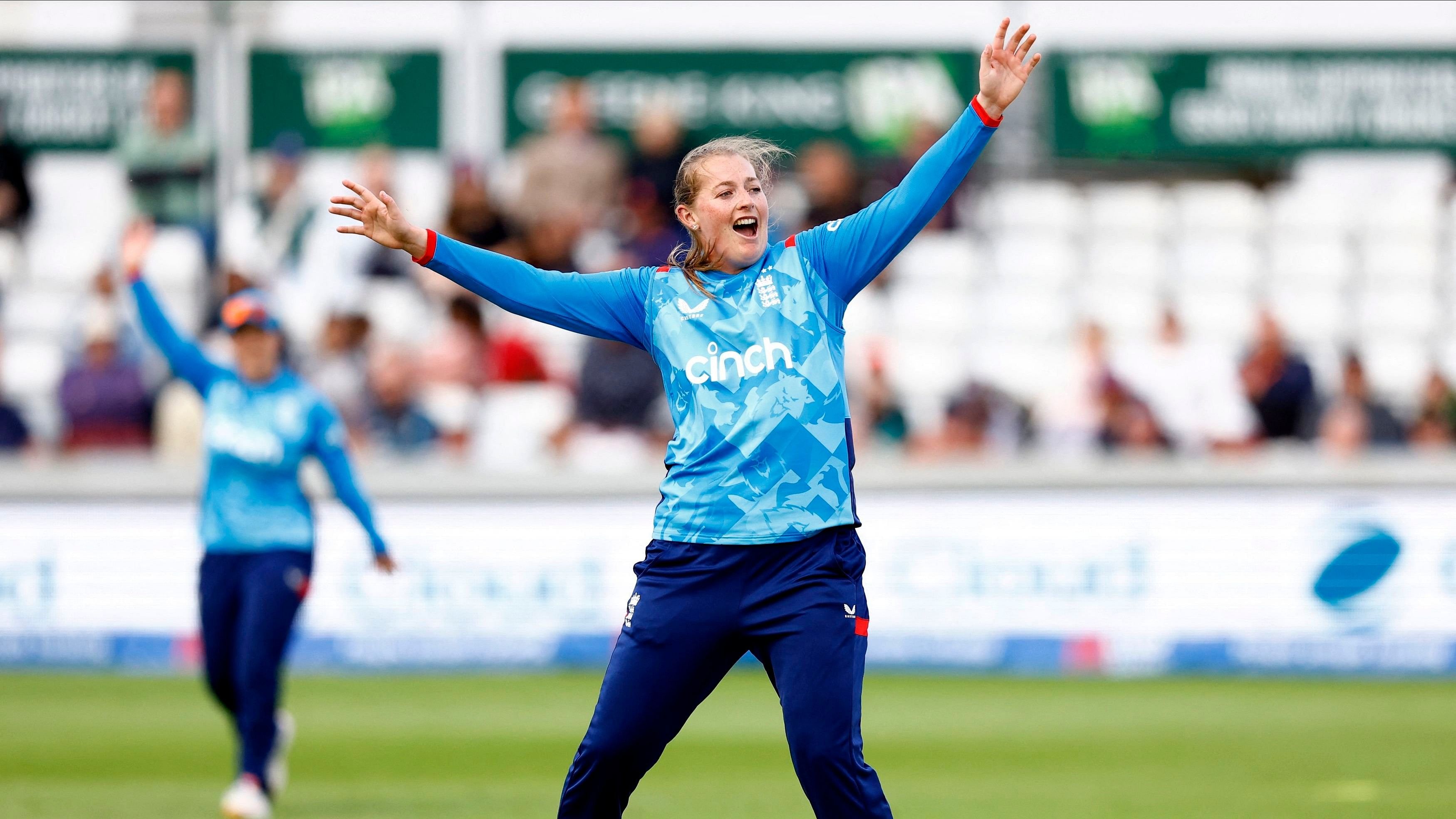 <div class="paragraphs"><p>Cricket - Women's Third One Day International - England v Pakistan - County Cricket Ground, Chelmsford, Britain - May 29, 2024 England's Sophie Ecclestone appeals successfully for the lbw wicket of Pakistan's Umm-e-Hani </p></div>