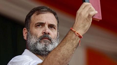 <div class="paragraphs"><p>Congress leader Rahul Gandhi addresses a public meeting for Lok Sabha elections, in Kadapa, Andhra Pradesh, Saturday, May 11, 2024.</p></div>