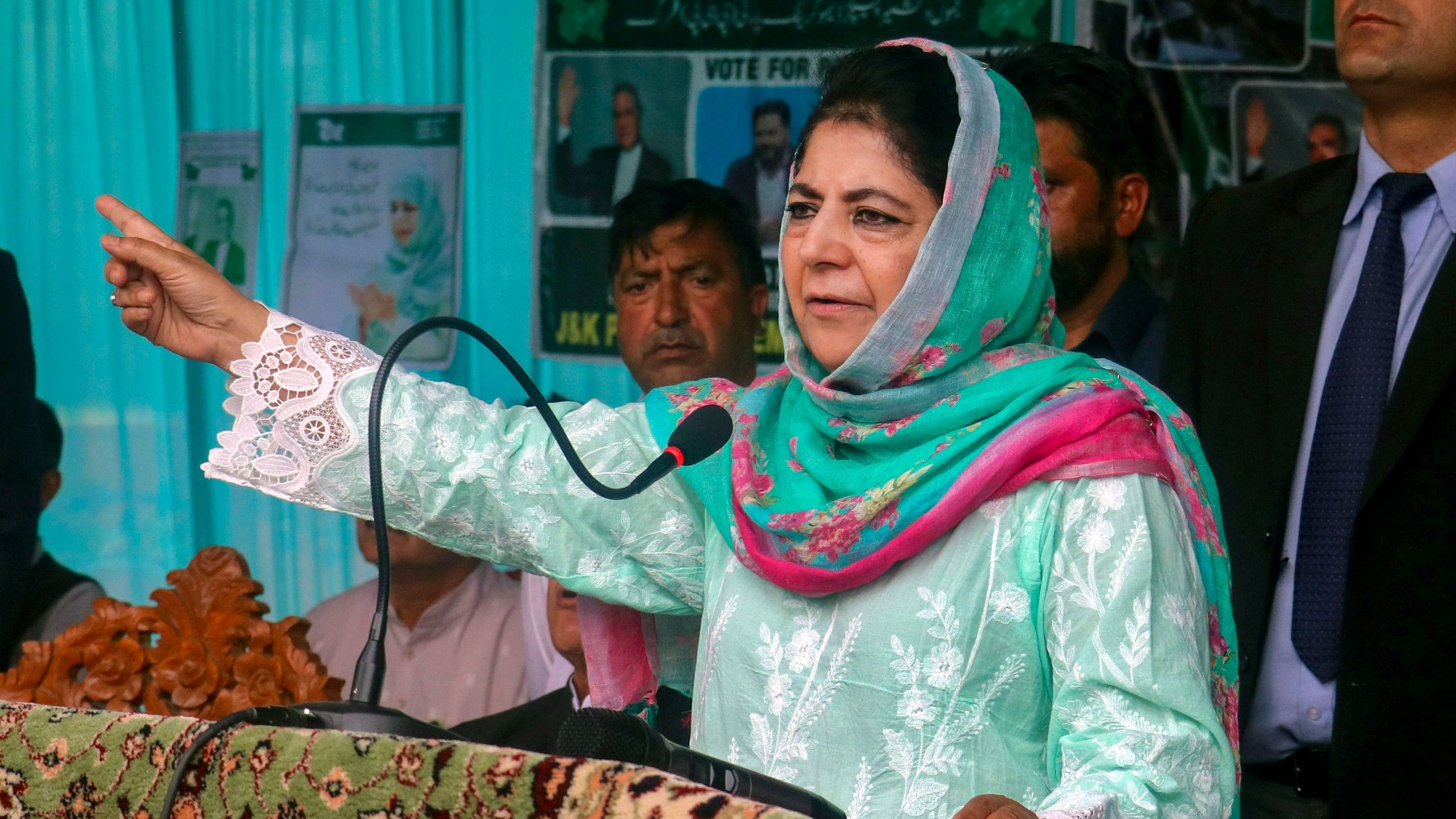 <div class="paragraphs"><p> Jammu and Kashmir Peoples Democratic Party (JKPDP) President and candidate from Anantnag-Rajouri constituency Mehbooba Mufti</p></div>