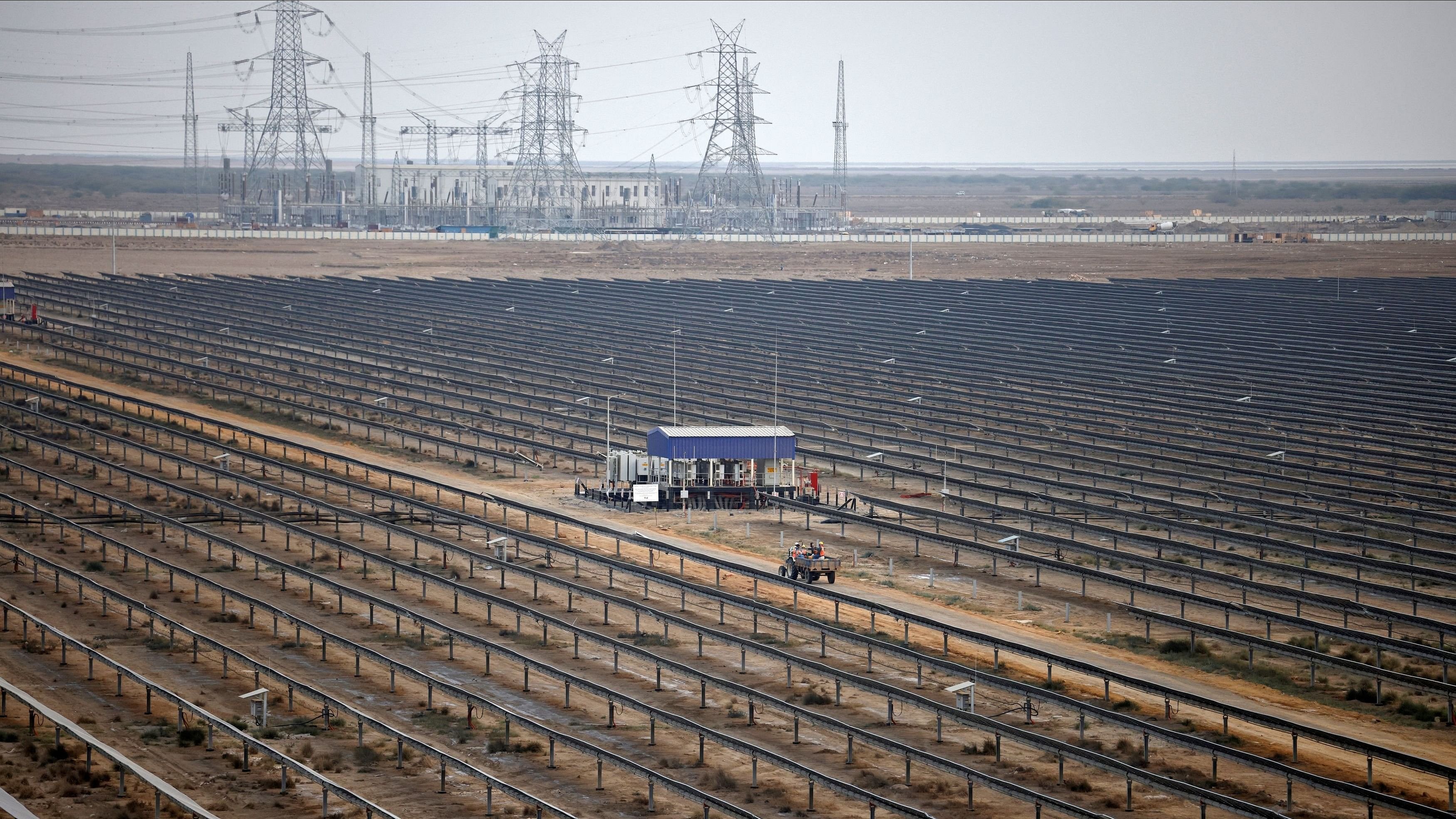 <div class="paragraphs"><p>A general view of installed solar panels at the Khavda Renewable Energy Park of Adani Green Energy Ltd, in Khavda, India, April 12, 2024.</p></div>