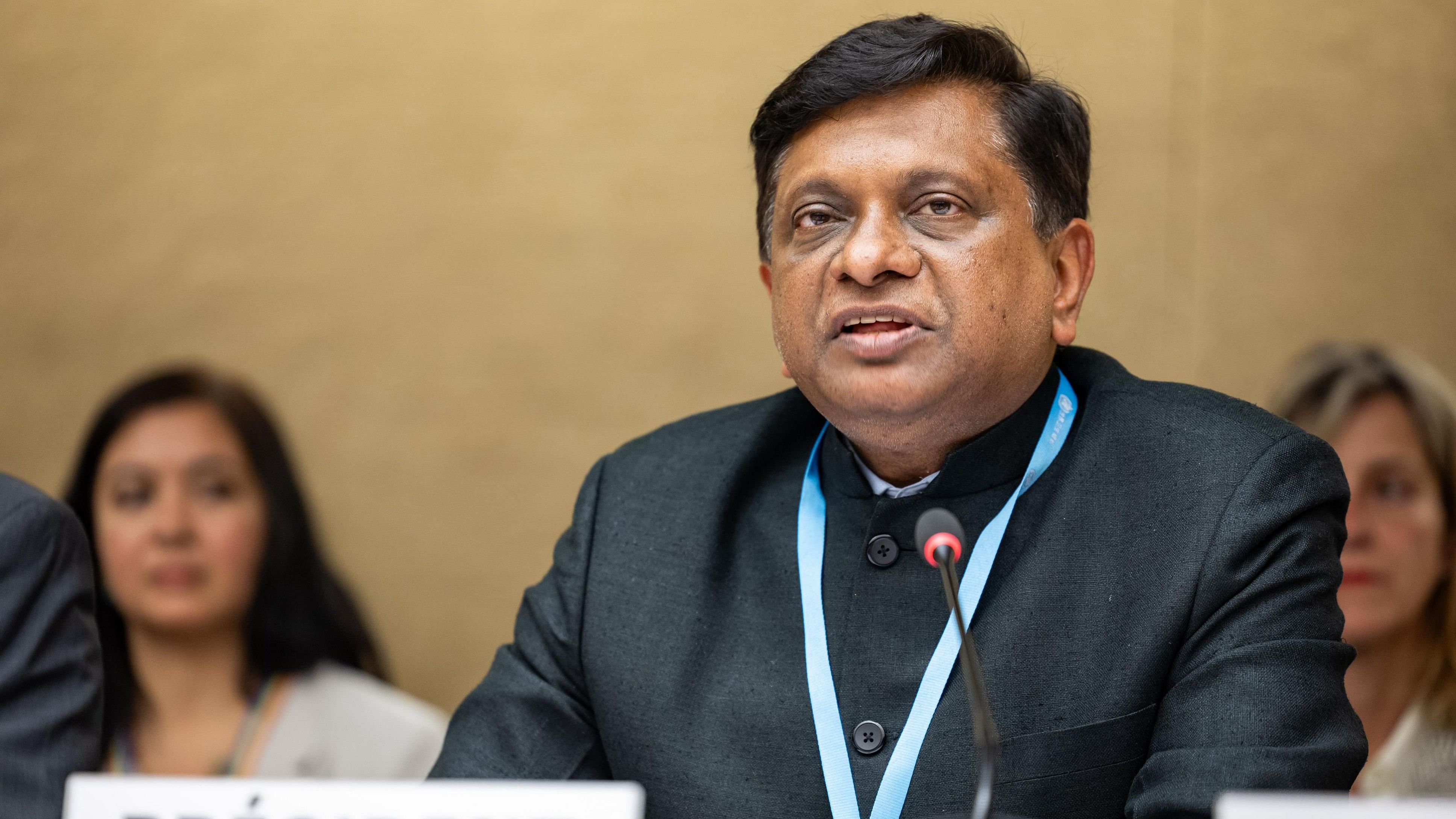 <div class="paragraphs"><p>Union Health Secretary of India Apurva Chandra&nbsp;at the 77th World Health Assembly in Geneva.</p></div>