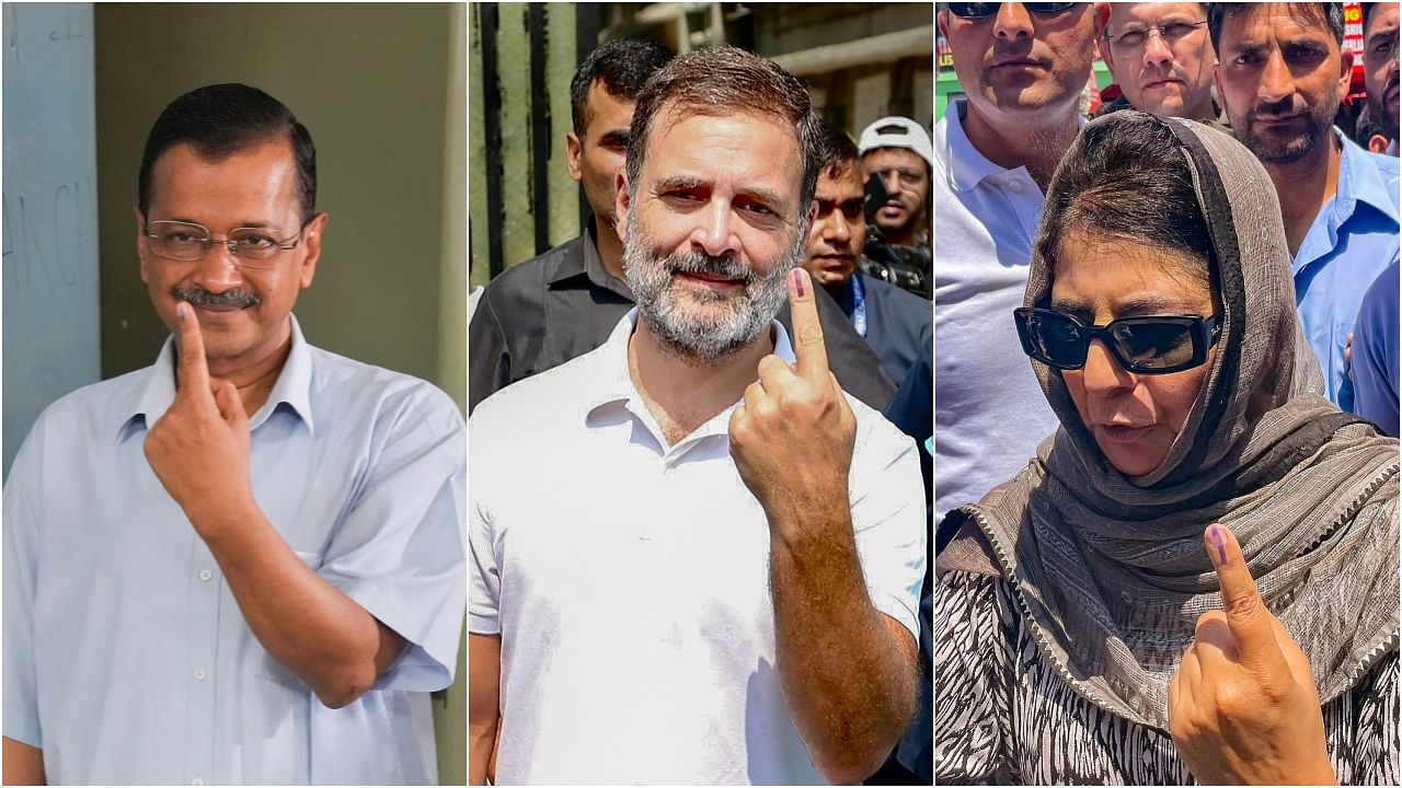 <div class="paragraphs"><p>(From left) Delhi CM Arvind Kejriwal; Congres leader&nbsp;Rahul Gandhi; People's Democratic Party (PDP) President and candidate from Anantnag-Rajouri constituency Mehbooba Mufi </p></div>