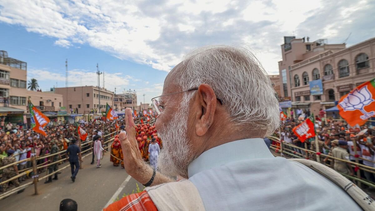 <div class="paragraphs"><p>Prime Minister Narendra Modi during a roadshow for Lok Sabha elections, in Puri, Monday, May 20, 2024.</p></div>