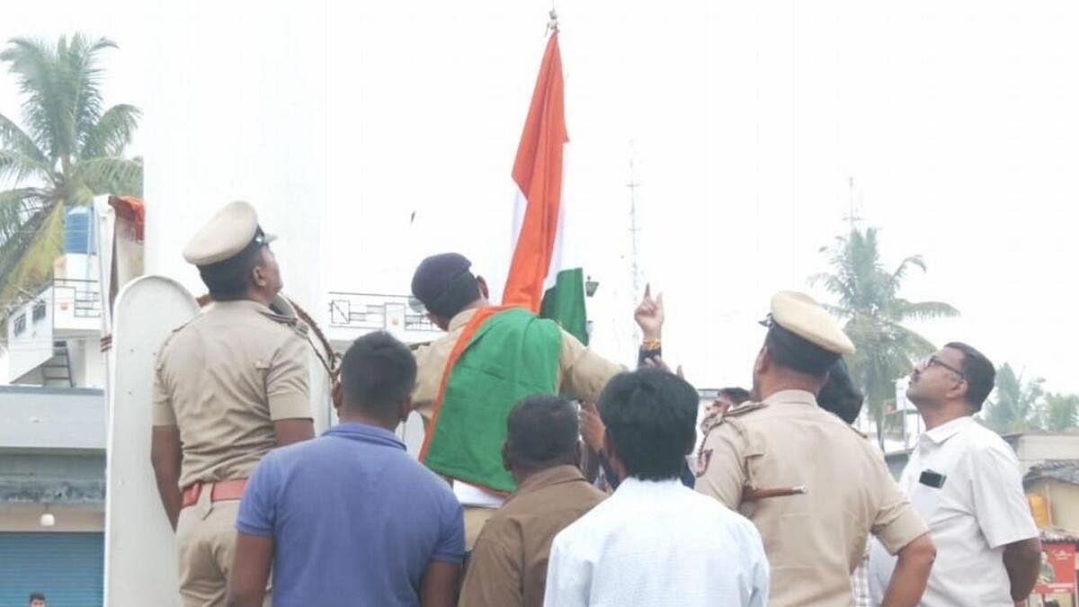 <div class="paragraphs"><p>A new national flag was hoisted on the 108-ft pole on Tuesday.</p></div>