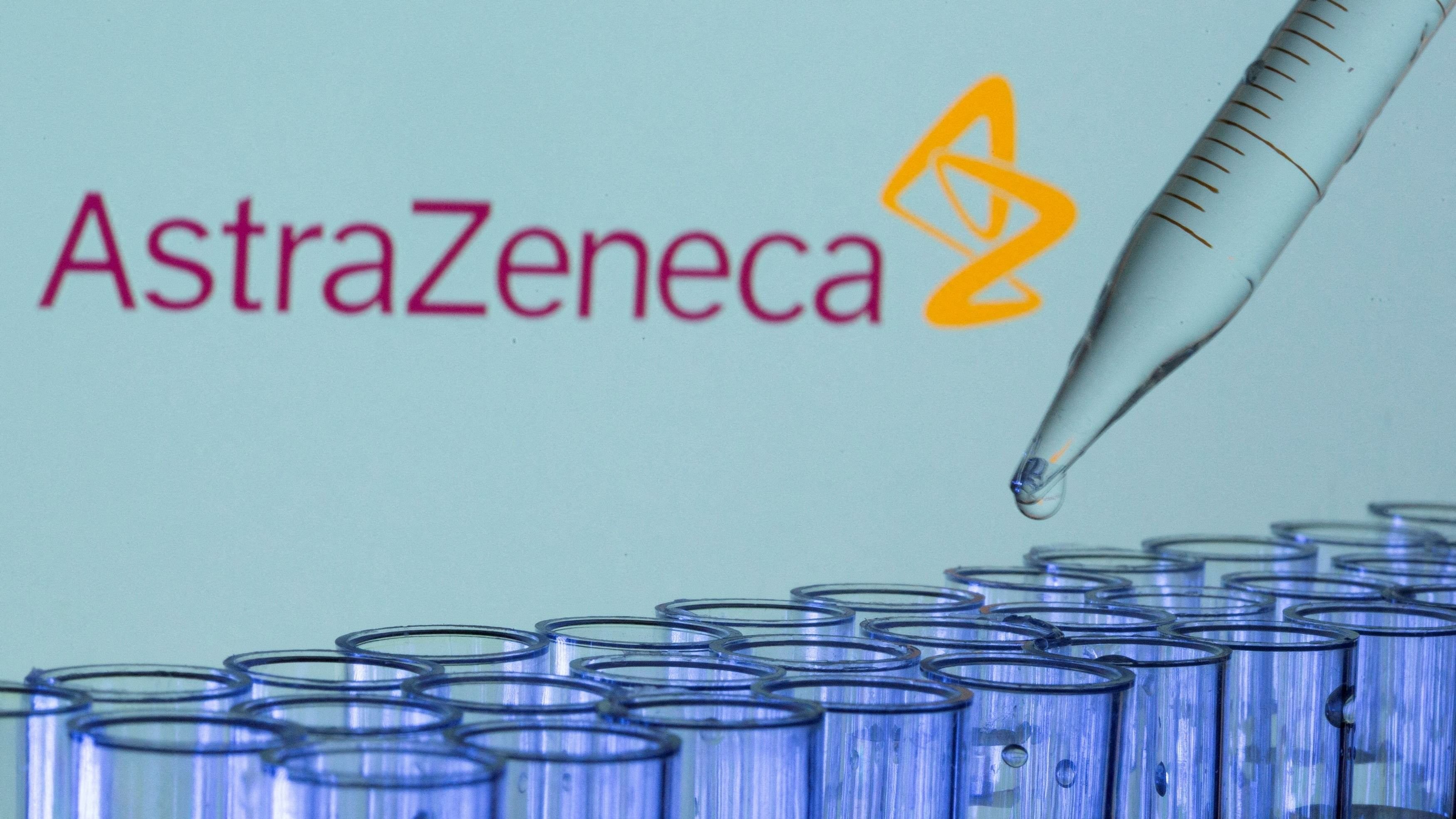 <div class="paragraphs"><p>Test tubes are seen in front of a displayed AstraZeneca logo in this illustration.&nbsp;</p></div>