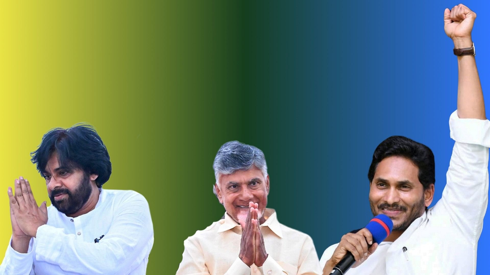 <div class="paragraphs"><p>JanaSena party President Pawan Kalyan,&nbsp;TDP President N Chandrababu Naidu and&nbsp;YSRCP chief YS Jagan Mohan Reddy.</p></div>