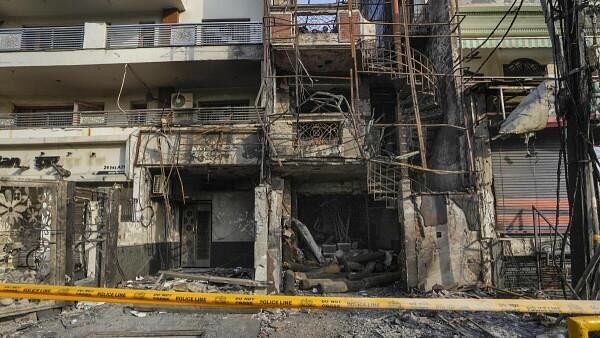 <div class="paragraphs"><p>View of the Baby Care Hospital after a fire broke out here, in east Delhi, Sunday, May 26, 2024.</p></div>