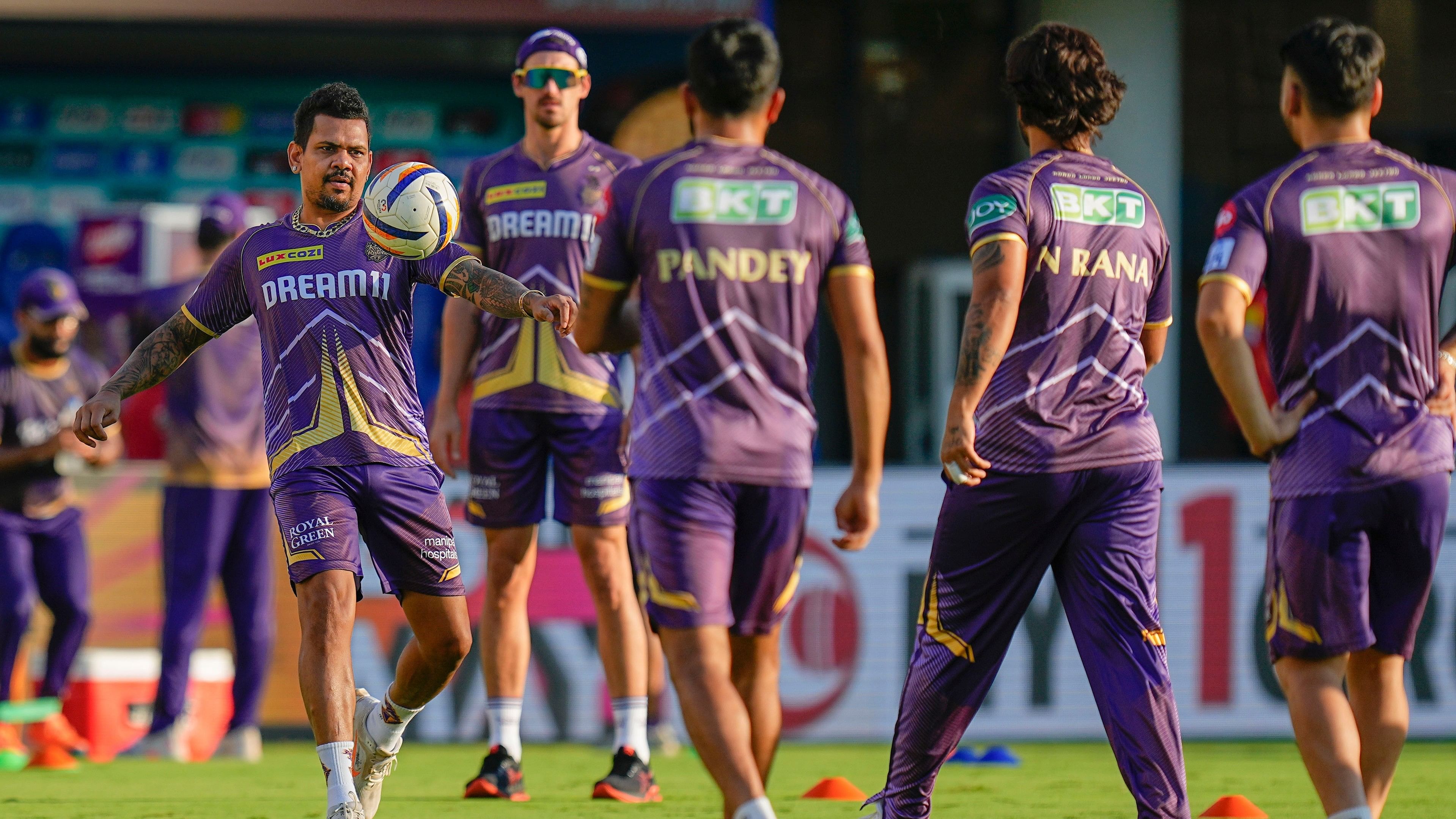 <div class="paragraphs"><p>Kolkata Knight Riders' player Sunil Narine during a training session</p></div>