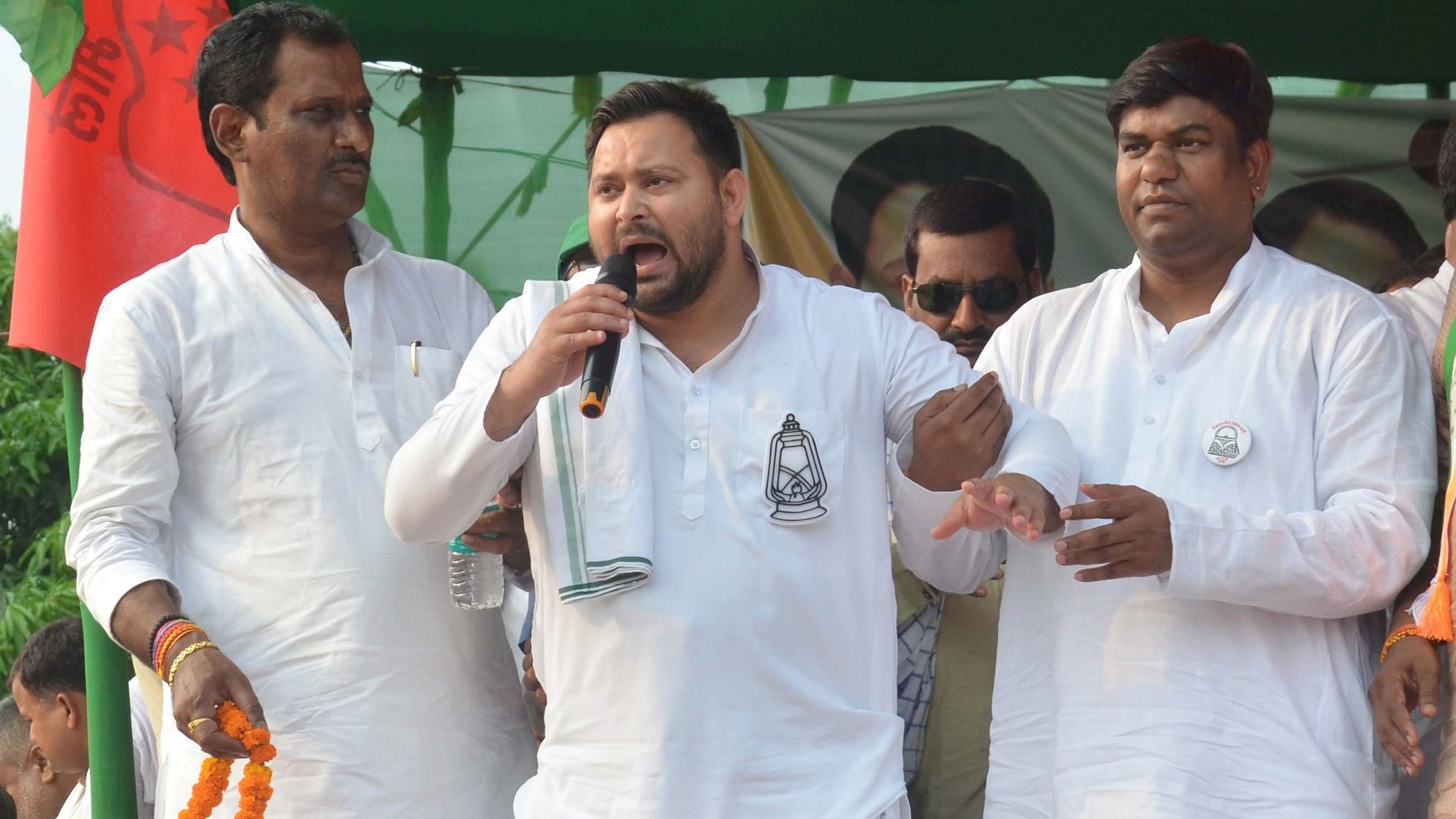 <div class="paragraphs"><p>RJD leader Tejashwi Yadav during a rally for Lok Sabha elections.</p></div>