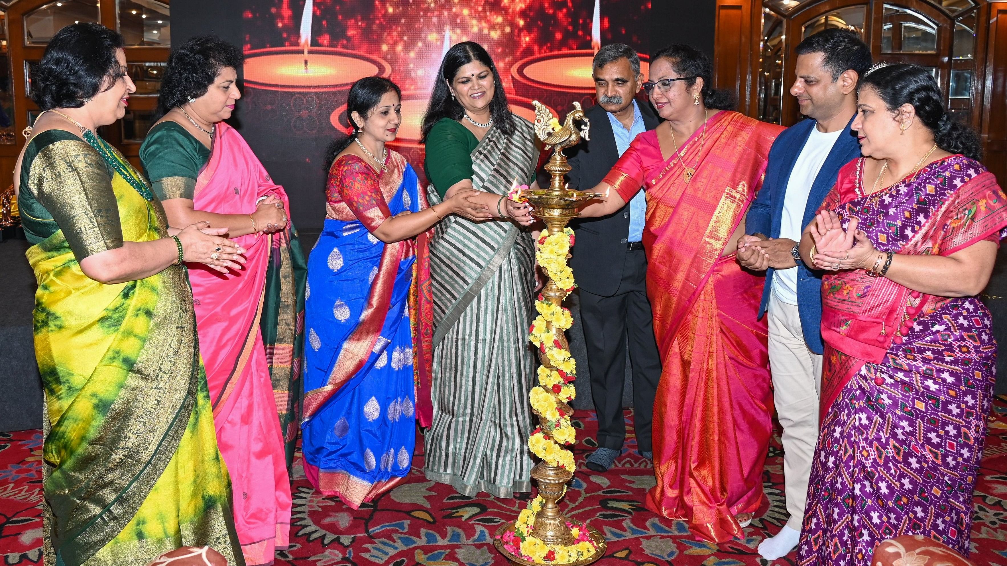 <div class="paragraphs"><p>(L-R) Sarada Chandrasekaran, Director Academics, Whitefield Global School; Manila Carvalho, Principal, DPS, Bengaluru East; Vamsheepriya Amar, Principal, MVJ International School; Anupama Ramachandra, Principal, DPS, Electronics City; Prasad Dongaonkar, Principal, KLE Institution, Nagarabhavi; Mini Johny, Principal, Yashasvi Vidyanikethan; Syed Sultan Ahmed, Founder and Chief Learner, LXL Ideas, and Sharadamba C R, Principal, Mirambika School for New Age, at the Guru Samman Awards ceremony organised by Bangalore Sahodaya Schools' Complex Association on Saturday. </p></div>