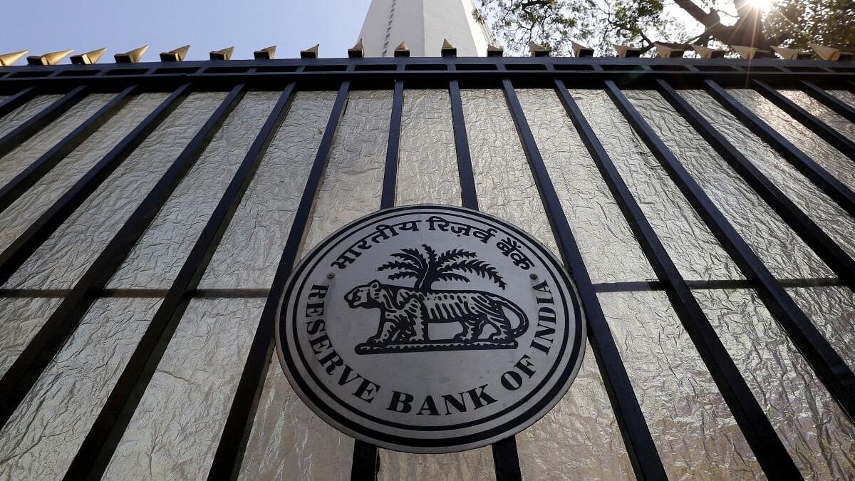 <div class="paragraphs"><p>The Reserve Bank of India (RBI) seal is pictured on a gate outside the RBI headquarters in Mumbai.</p></div>