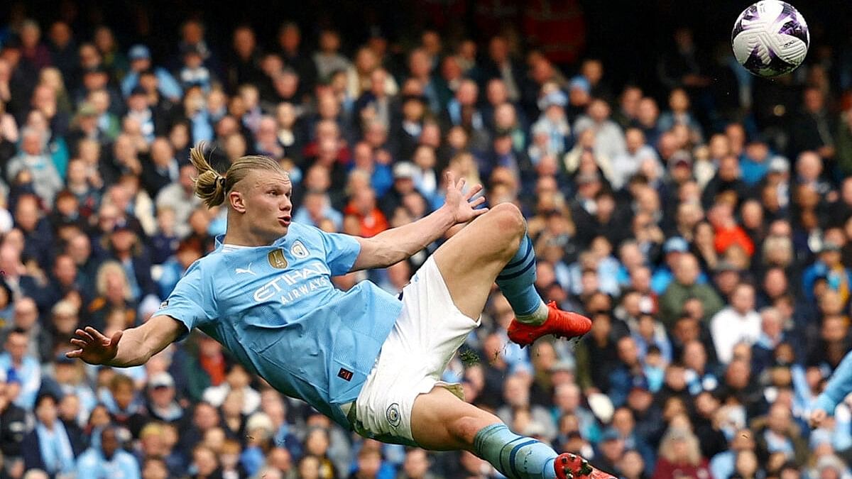 <div class="paragraphs"><p>Manchester City's Erling Braut Haaland in action</p></div>